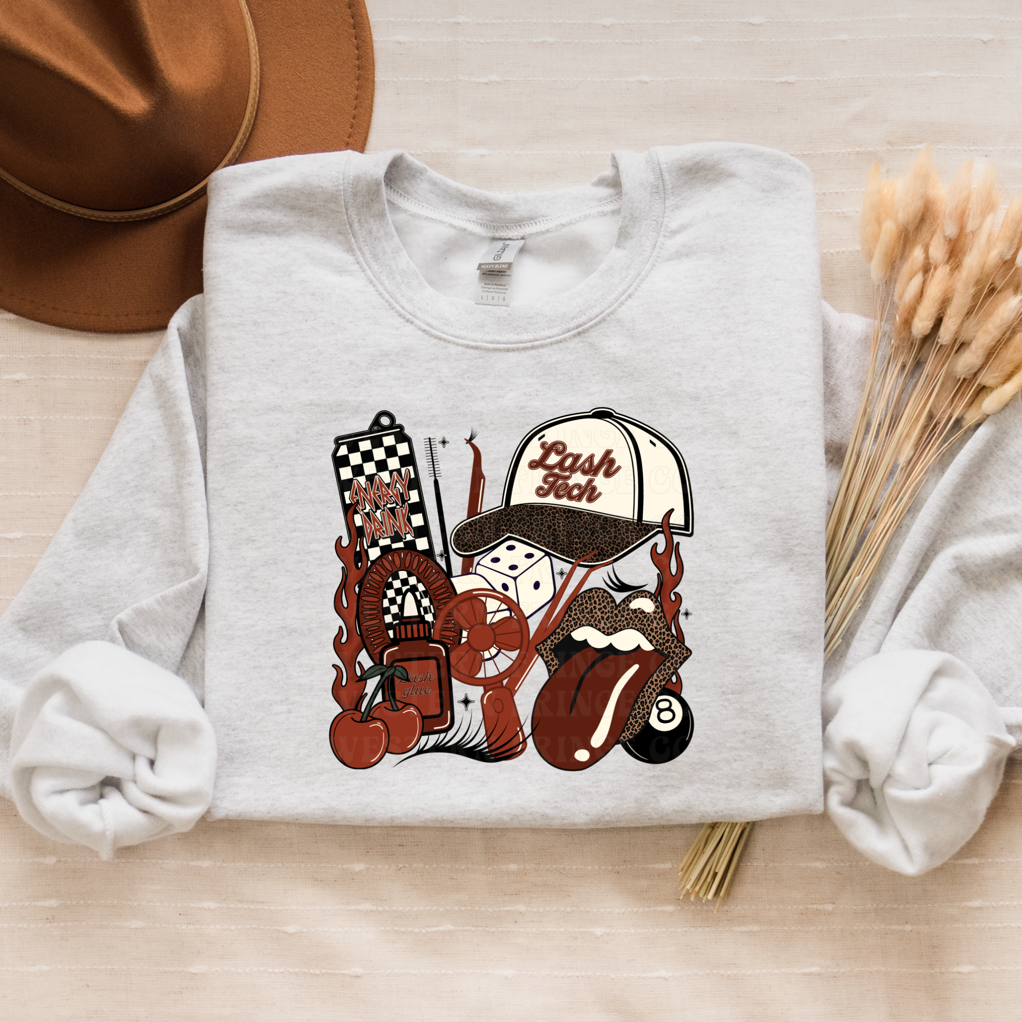 Lash Tech T-Shirt Graphic | Crewneck | Rustic Orange Version