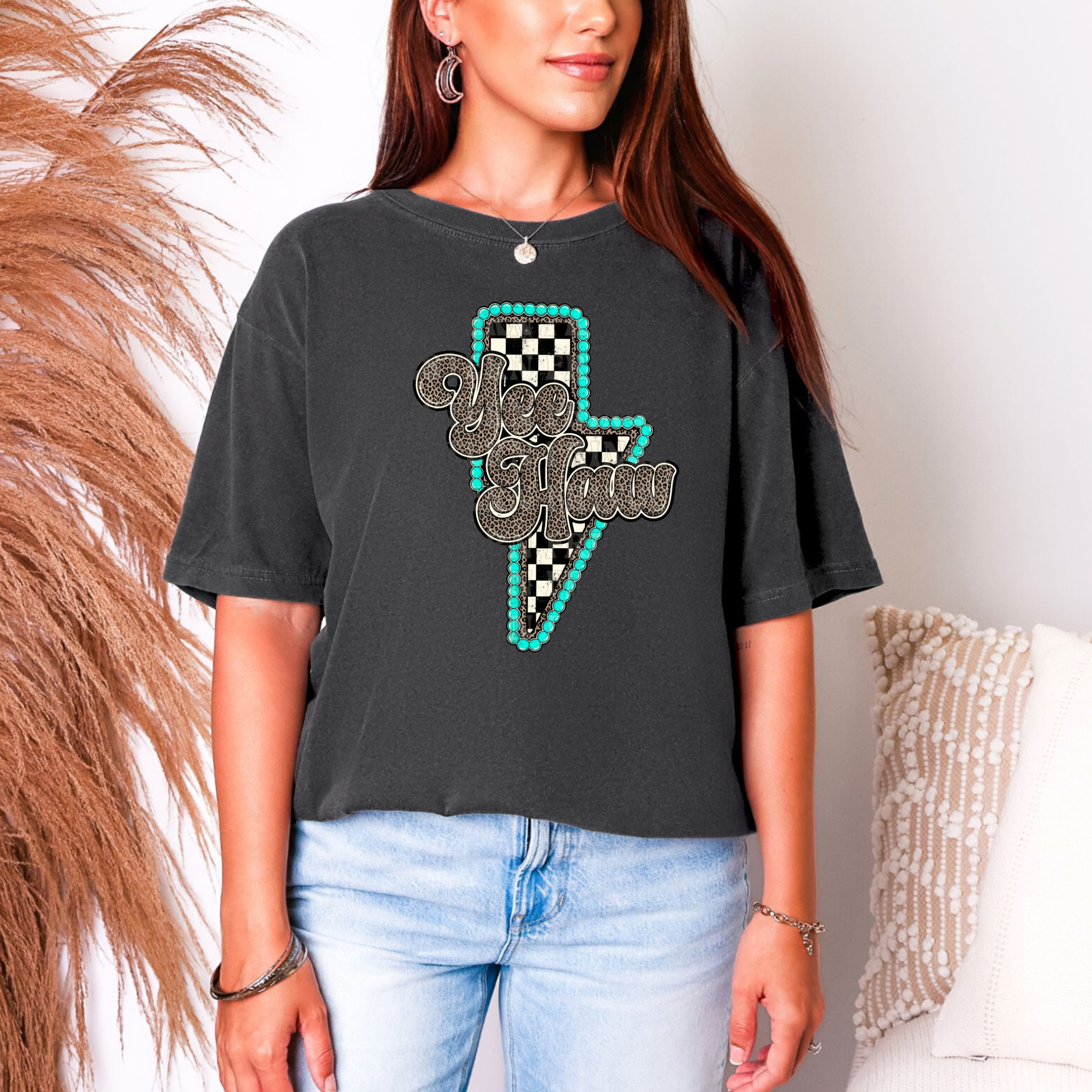 Yee Haw Lighting Bolt T-Shirt Graphic | Crewneck |