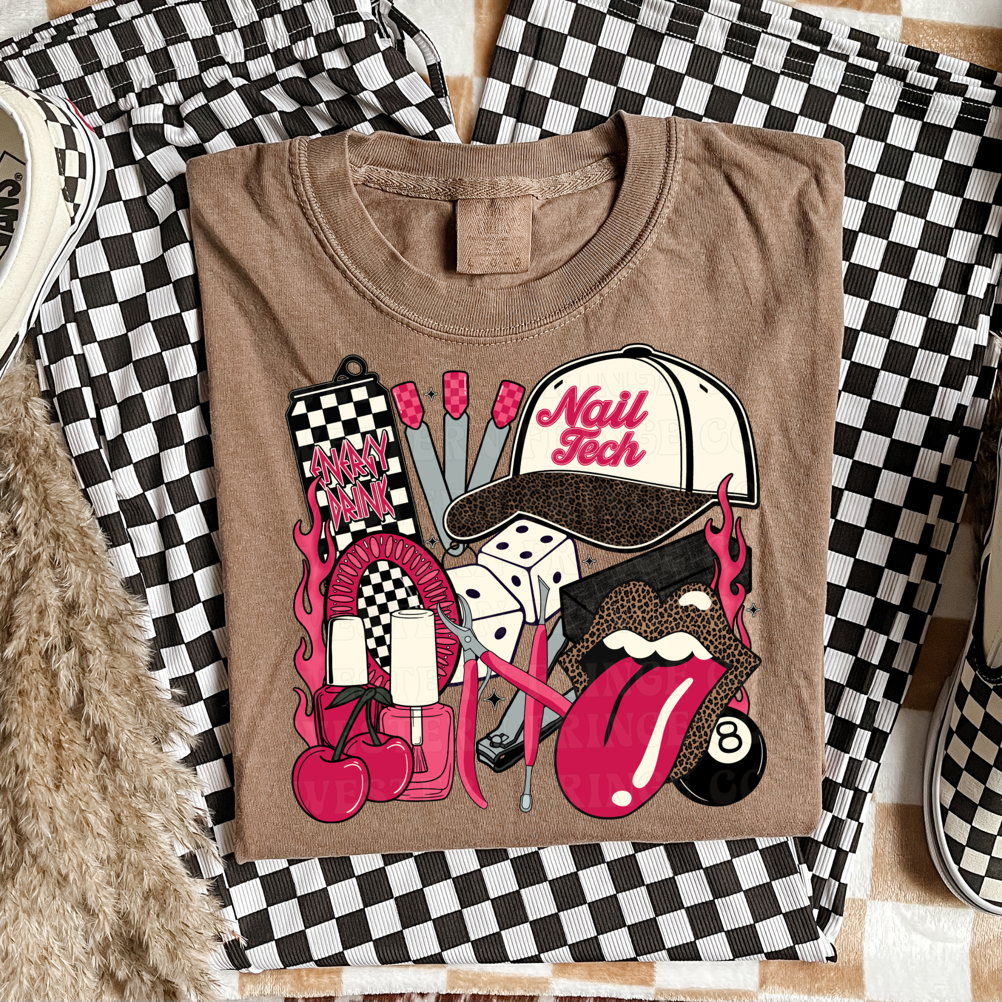 Nail Tech T-Shirt Graphic | Crewneck | Hot Pink Version