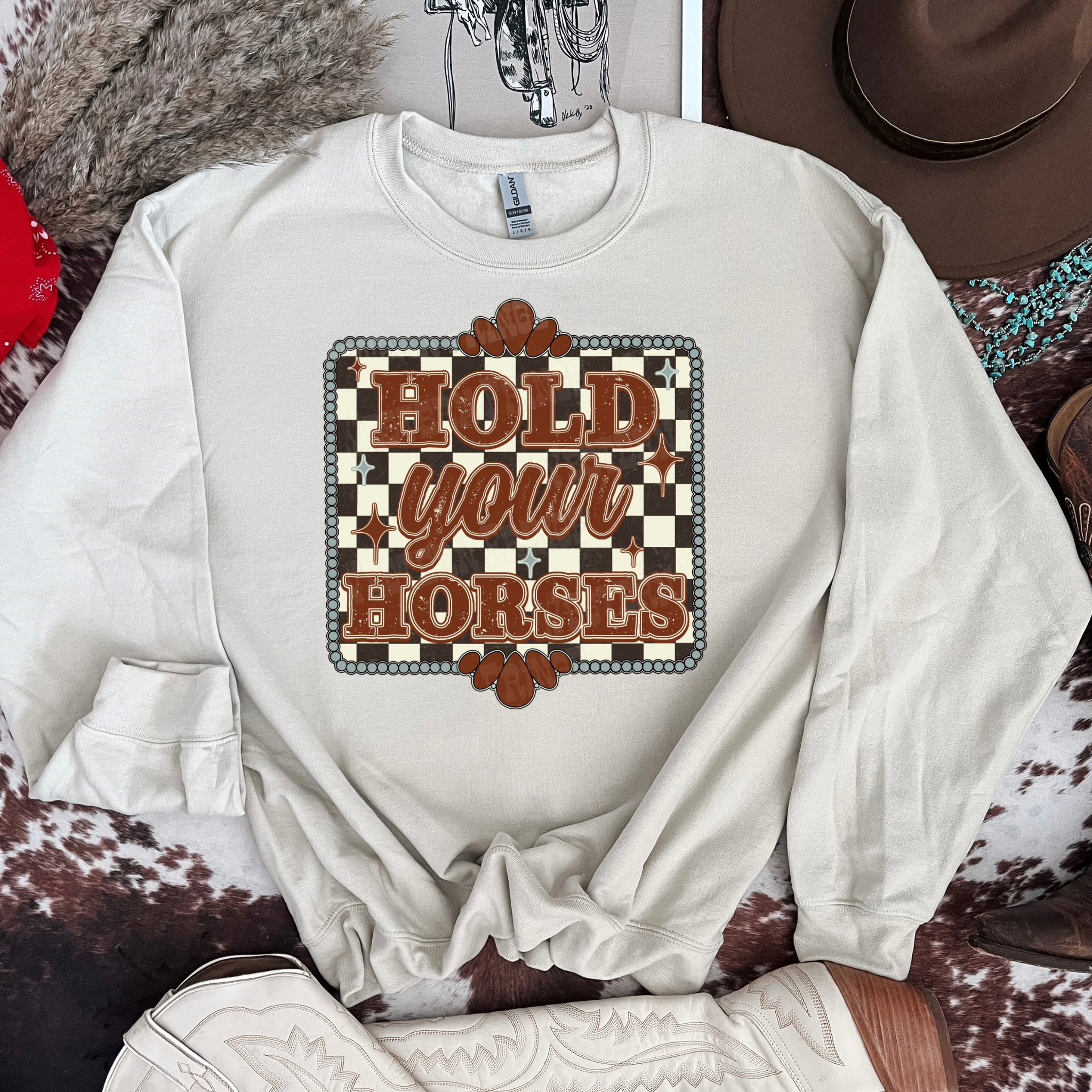 Hold Your Horses Graphic T-Shirt  | Crewneck