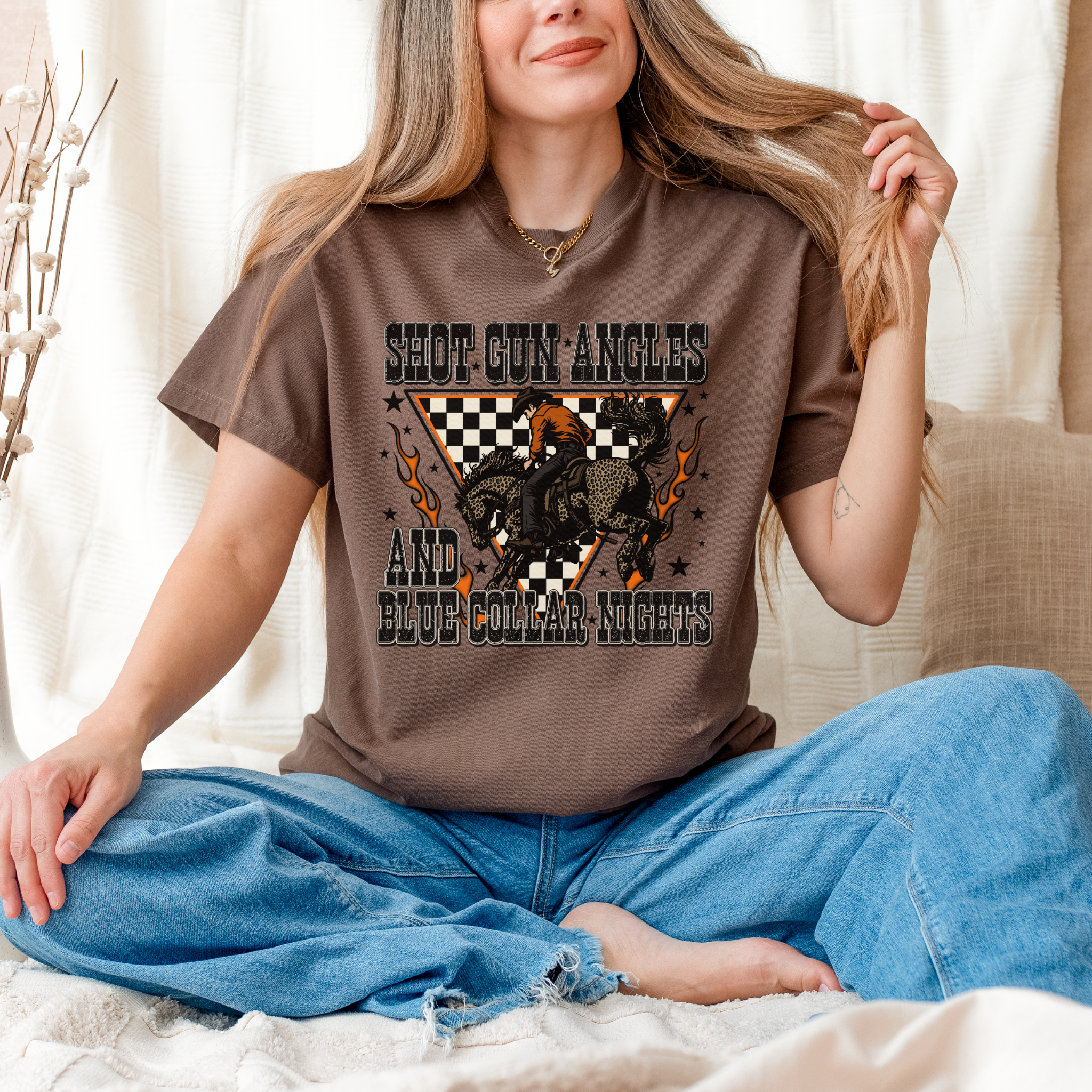 Shot Gun Angels & Blue Collar Nights Graphic T-Shirt | Crewneck