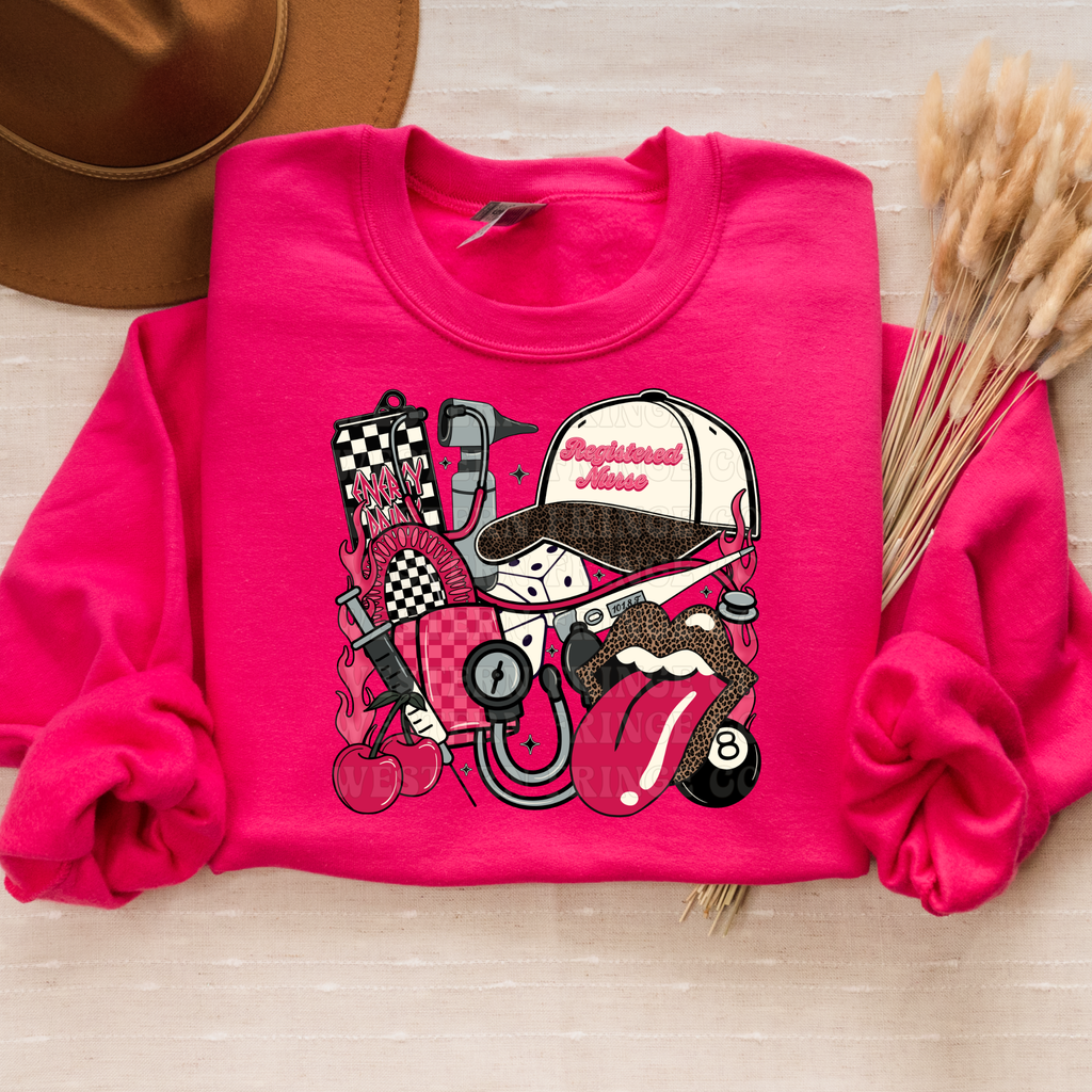 Registered Nurse T-Shirt Graphic | Registered Nurse Crewneck | Pink Version
