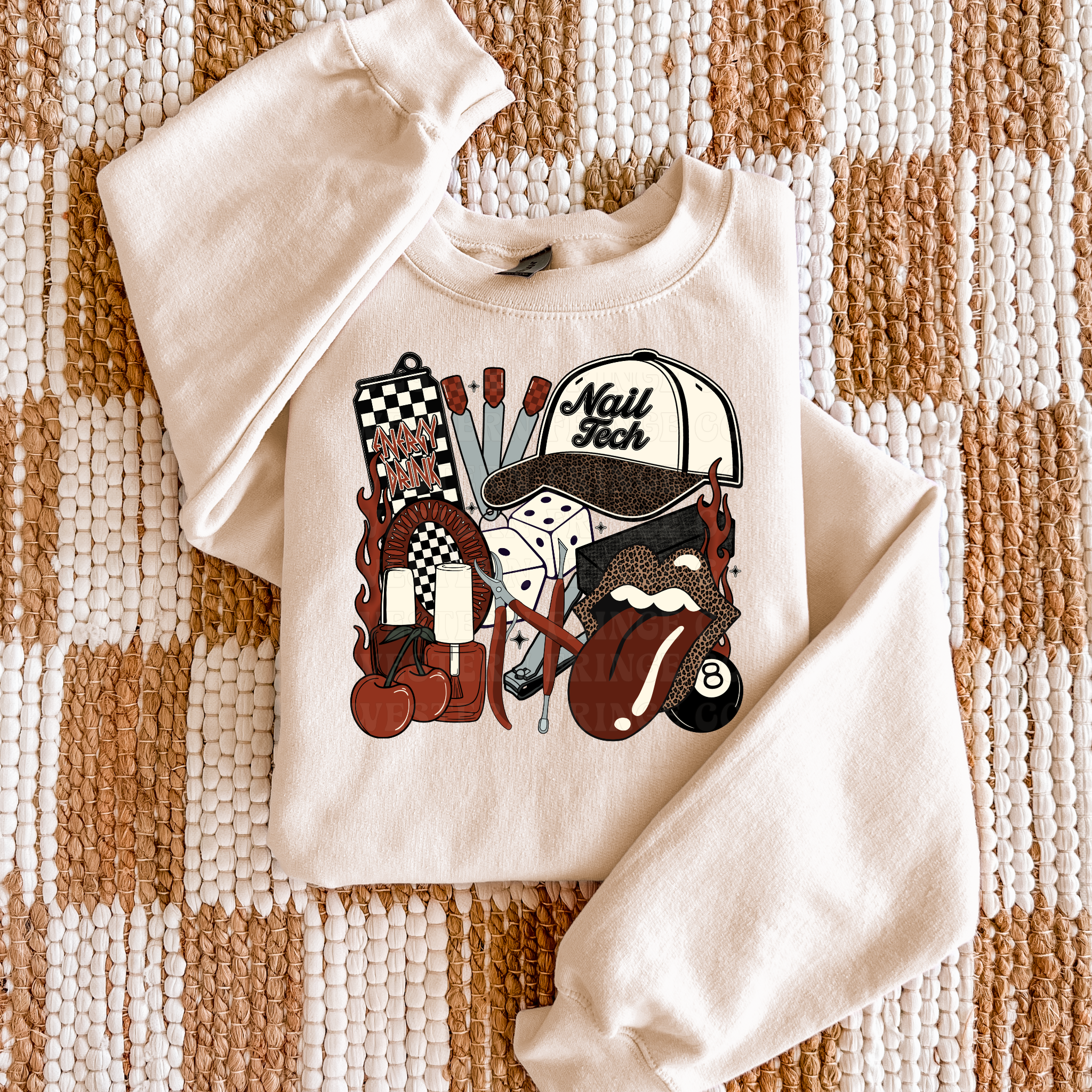 Nail Tech T-Shirt Graphic | Crewneck | Burnt Orange Version