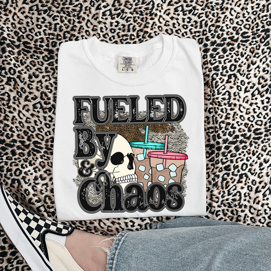Fueled By Iced Coffee & Chaos T-Shirt Graphic | Crewneck |