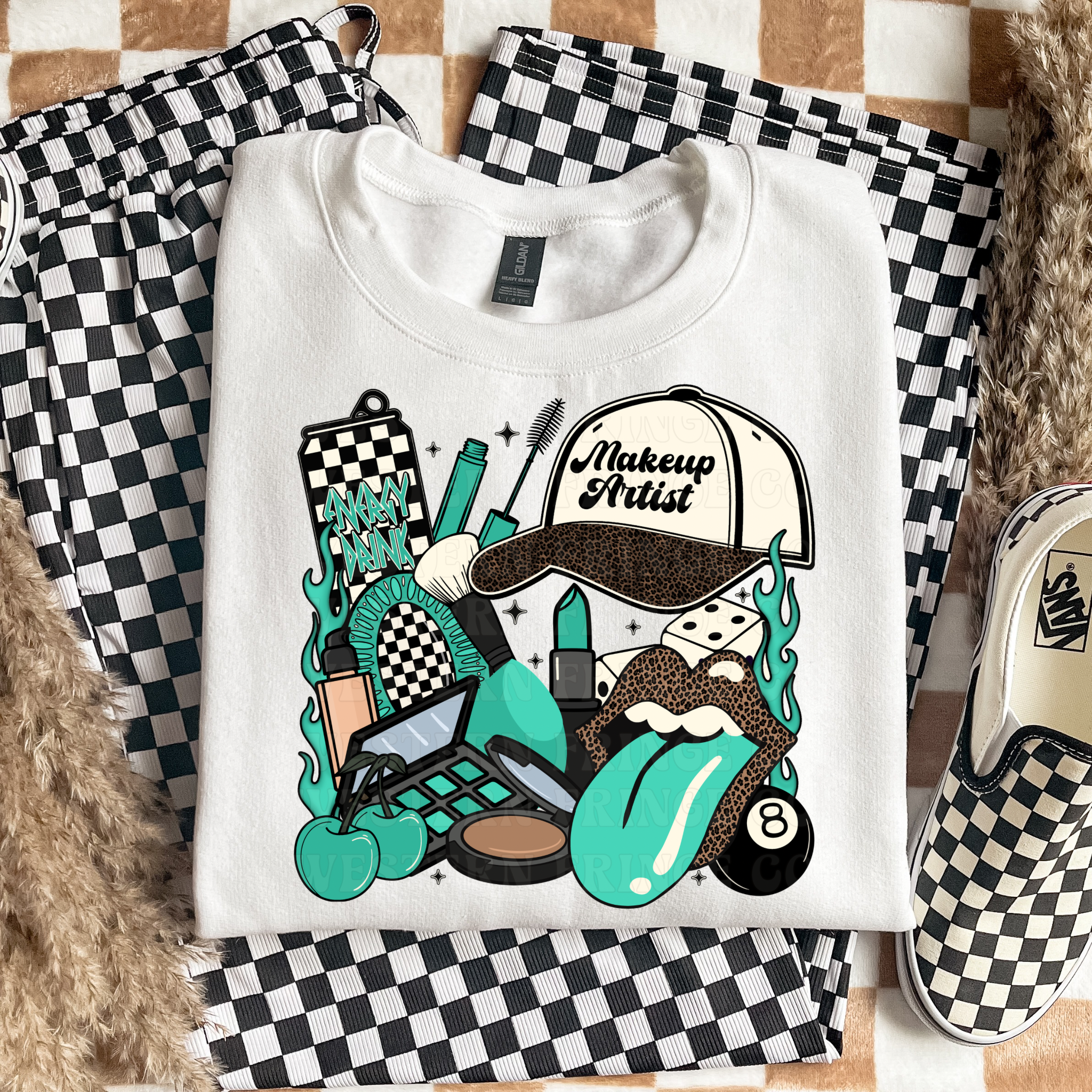 Makeup Artist T-Shirt Graphic | Crewneck | Turquoise Version