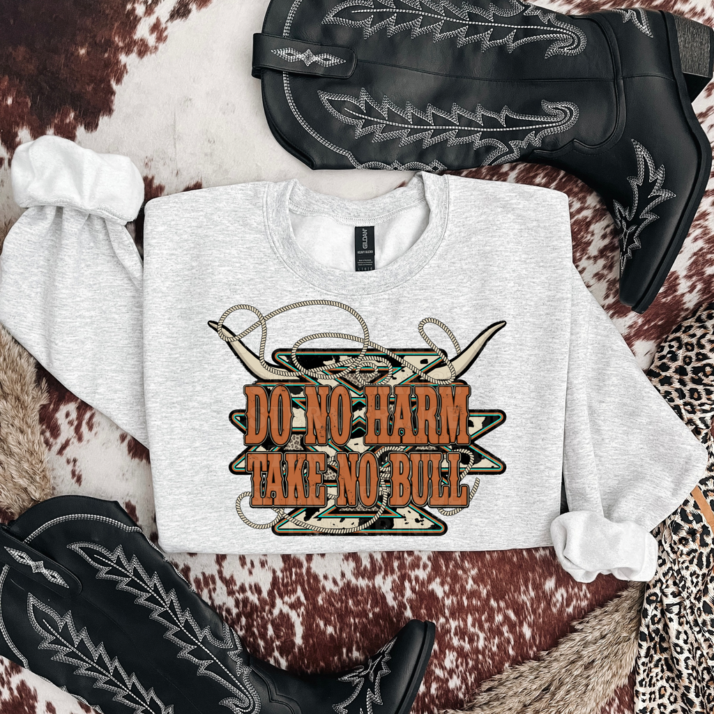 Do No Harm Take No Bull Graphic T-Shirt | Crewneck