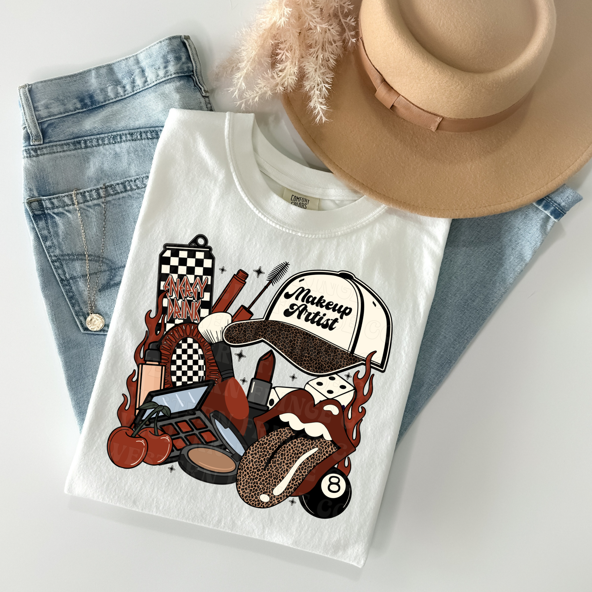 Makeup Artist T-Shirt Graphic | Crewneck | Burnt Orange Version