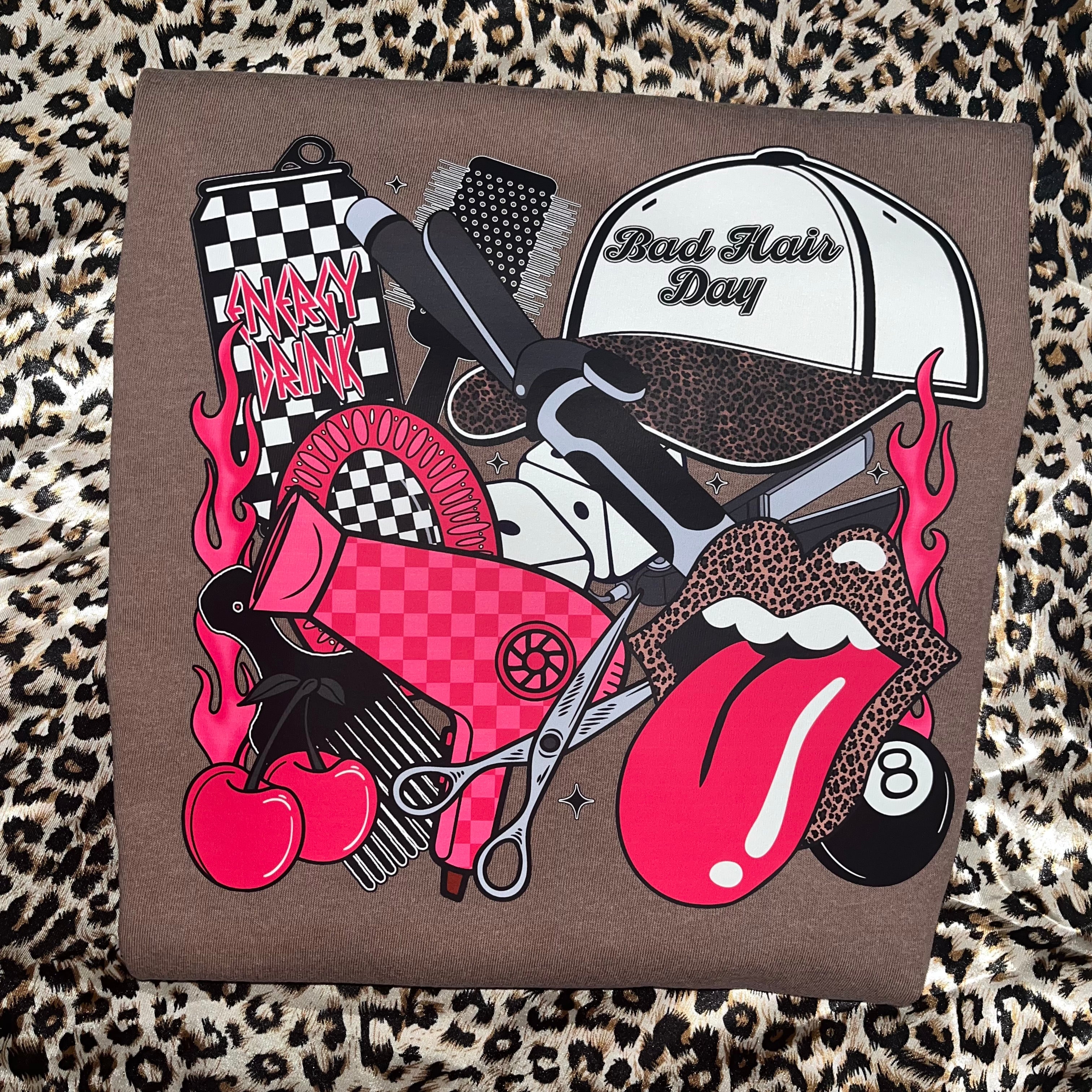 Hot Pink Hairstylist Graphic T-Shirt | Crewneck