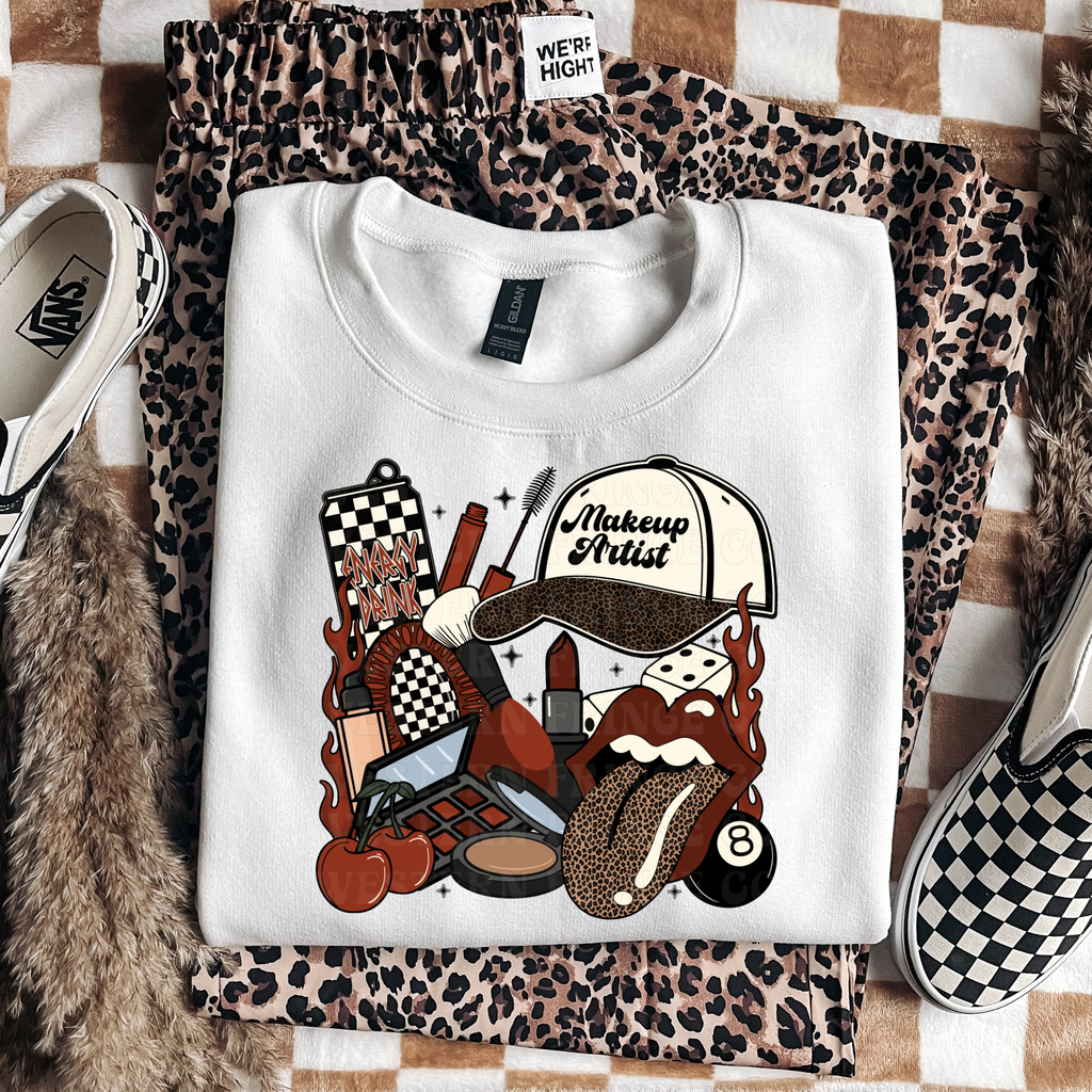 Makeup Artist T-Shirt Graphic | Crewneck | Burnt Orange Version
