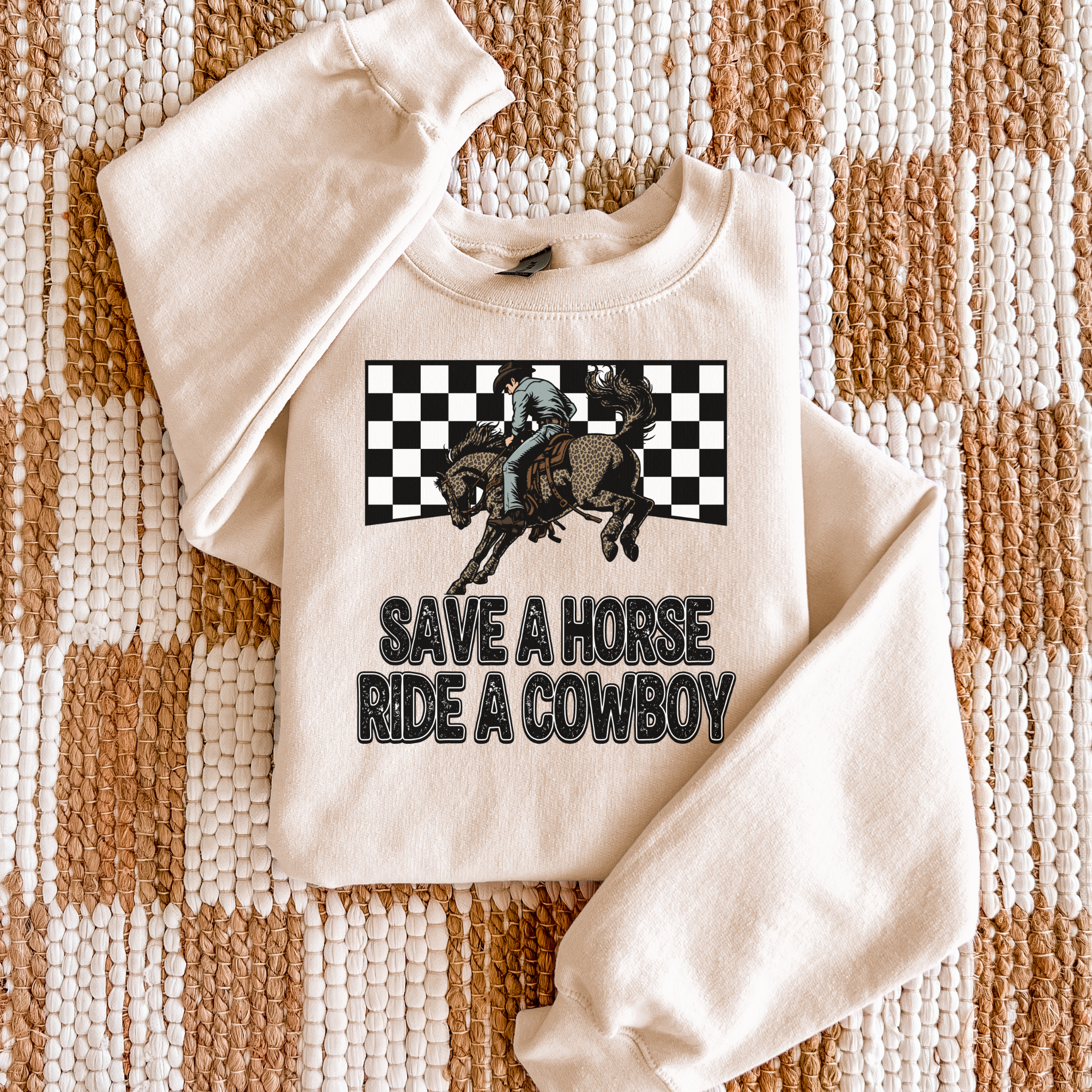 Save A Horse Ride A Cowboy Graphic T-Shirt | Crewneck