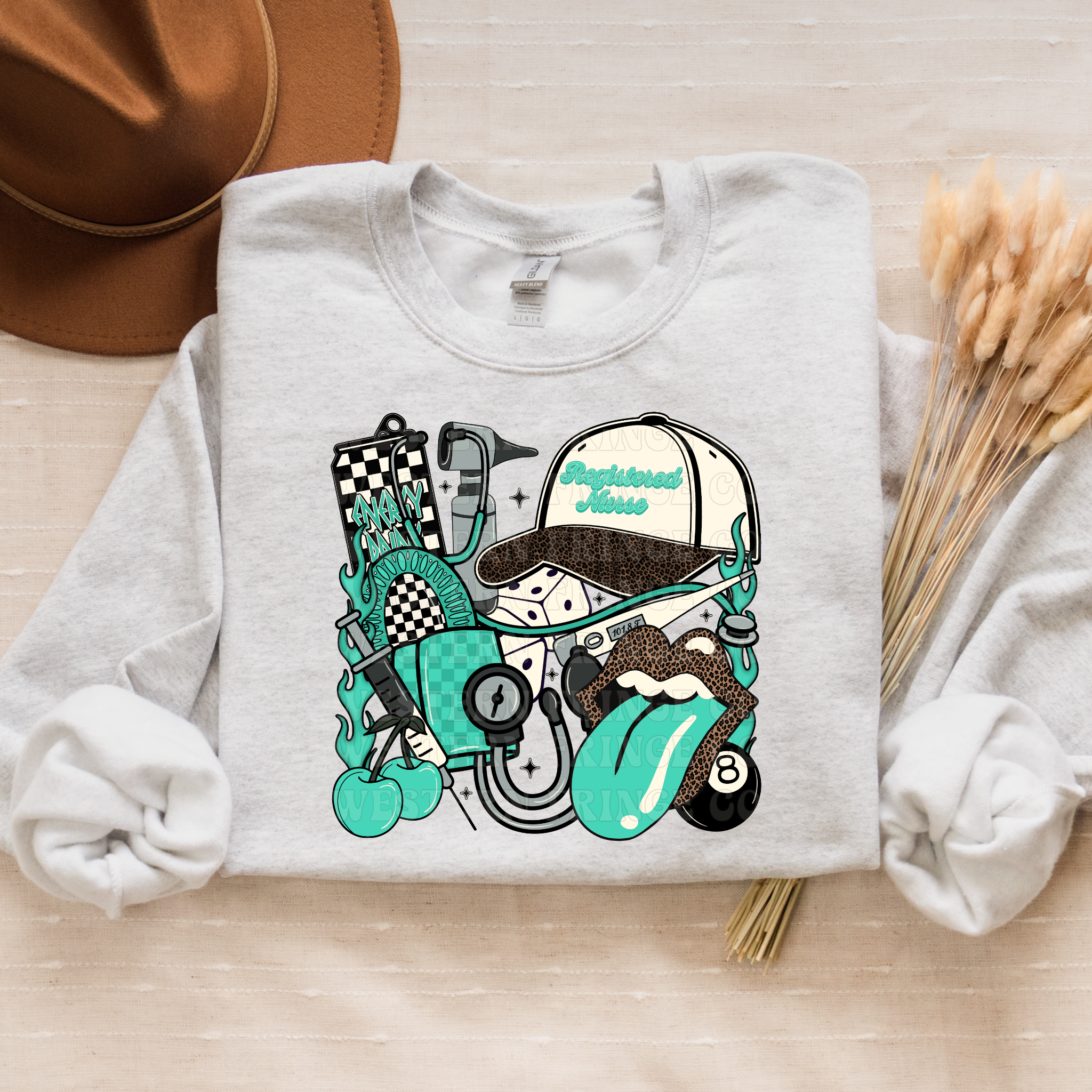 Registered Nurse T-Shirt Graphic | Registered Nurse Crewneck | Turquoise Version