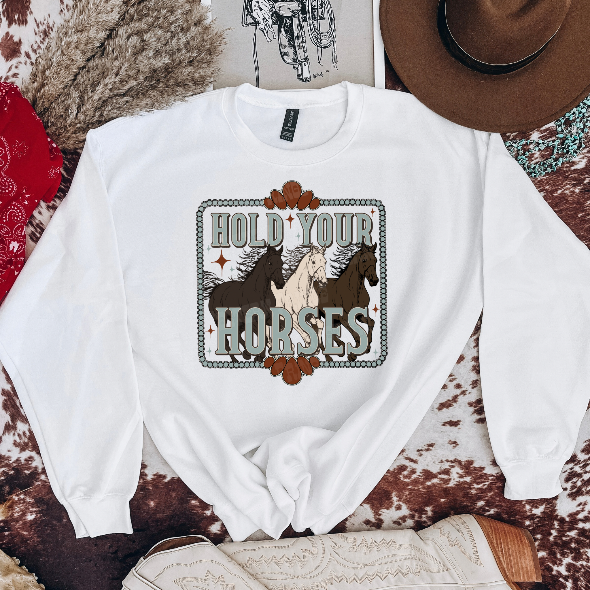 Hold Your Horses Graphic T-Shirt | Crewneck
