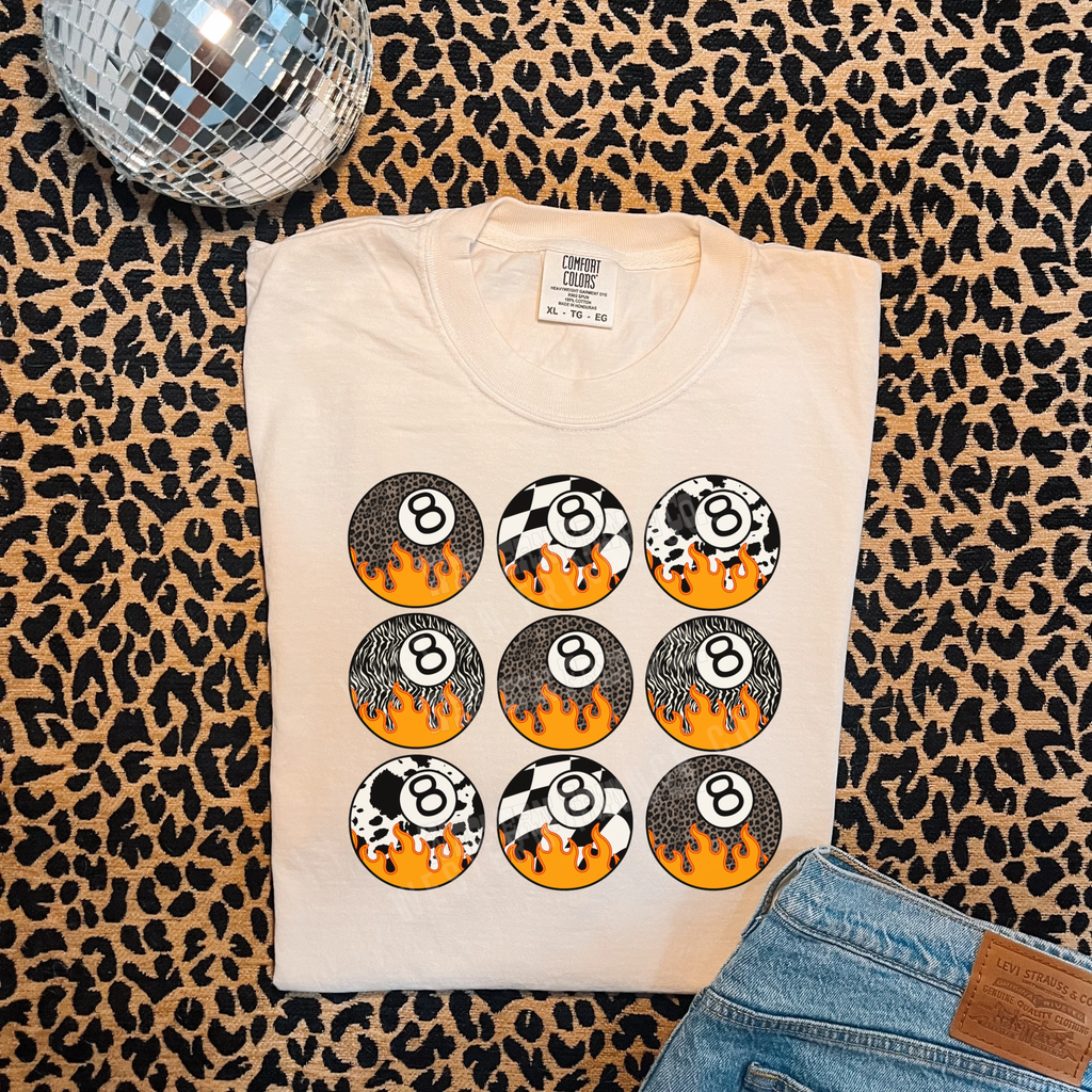 Western Flame 8 Ball T-Shirt Graphic | Crewneck