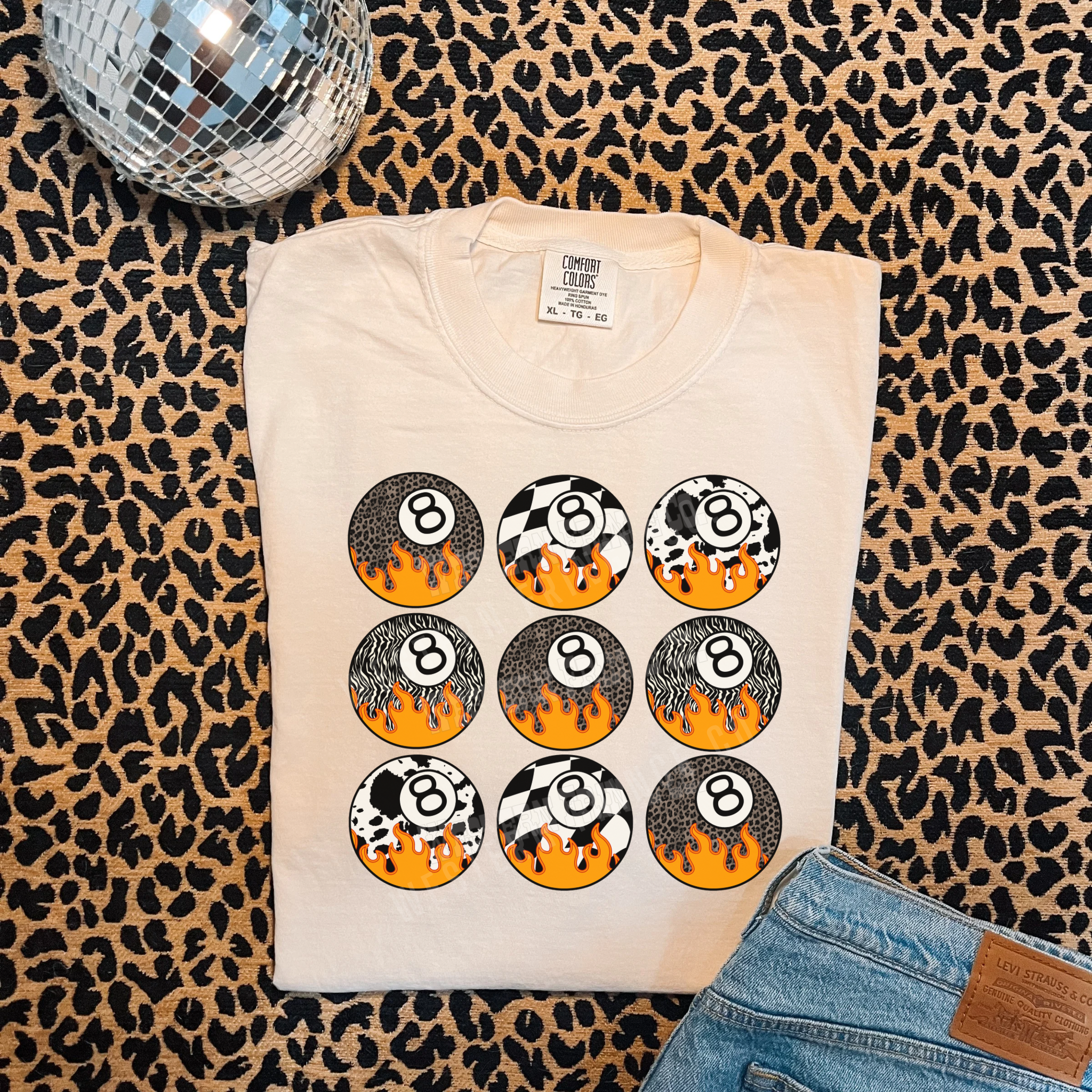 Western Flame 8 Ball T-Shirt Graphic | Crewneck