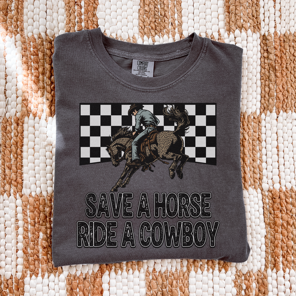 Save A Horse Ride A Cowboy Graphic T-Shirt | Crewneck