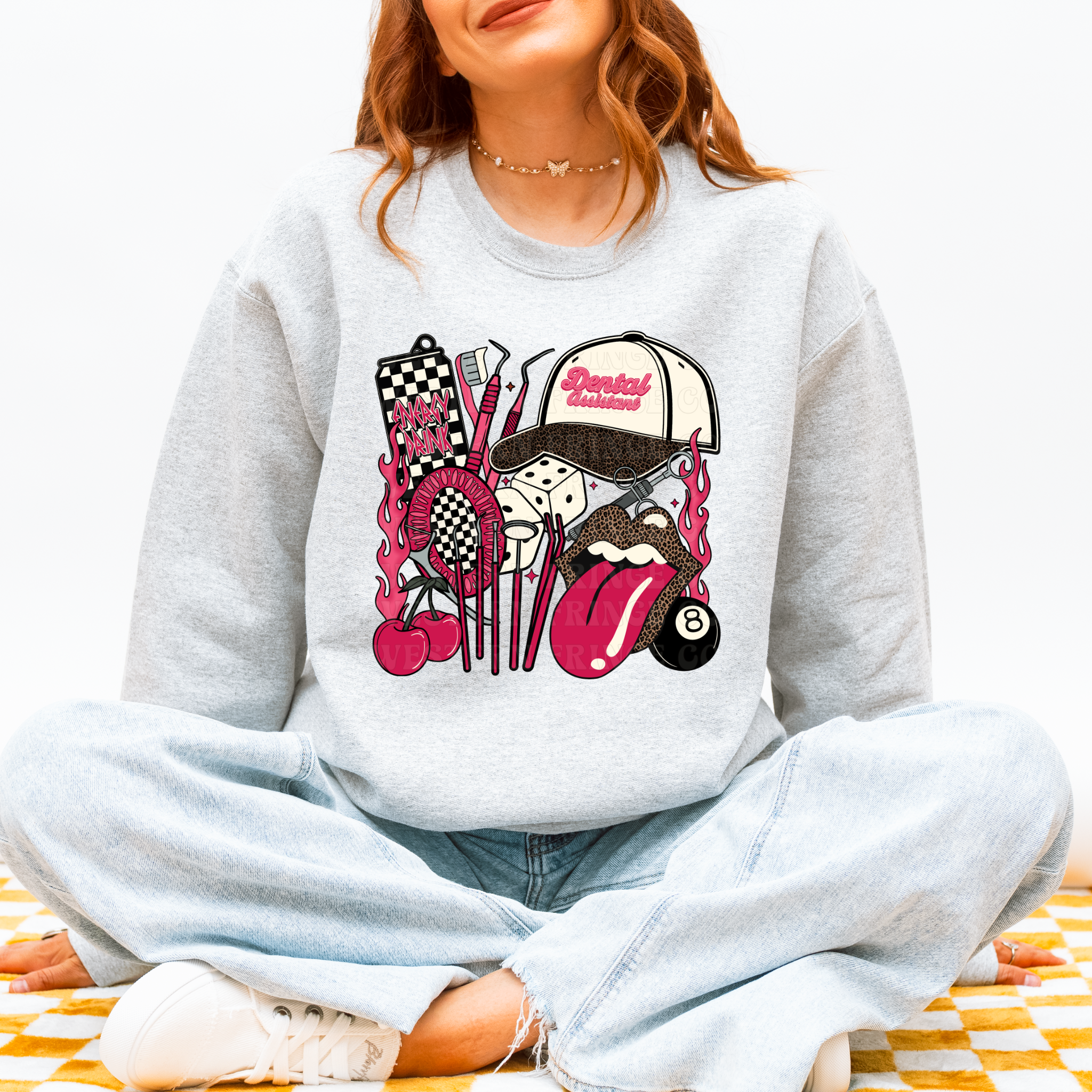 Dental Assistant T-Shirt Graphic | Crewneck | Pink Version