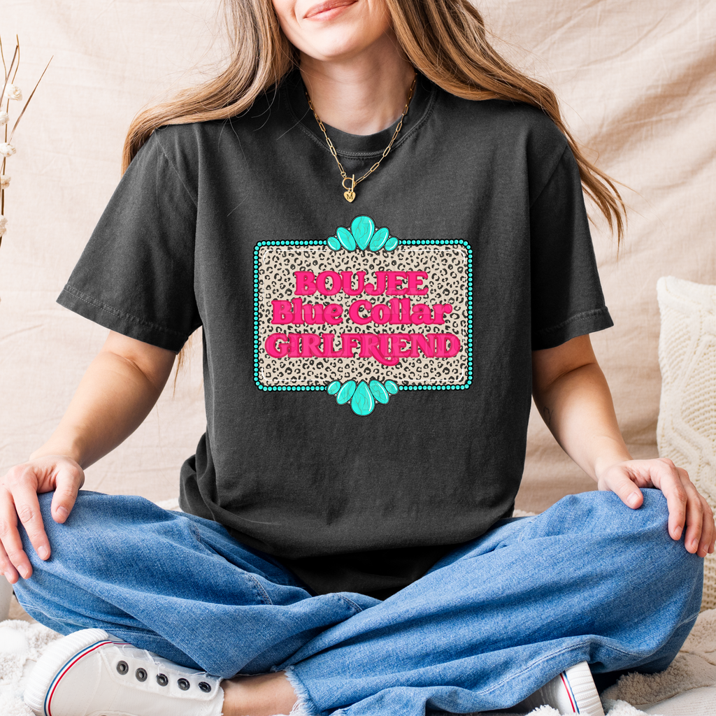 Boujee Blue Collar Girlfriend Graphic T-Shirt | Crewneck