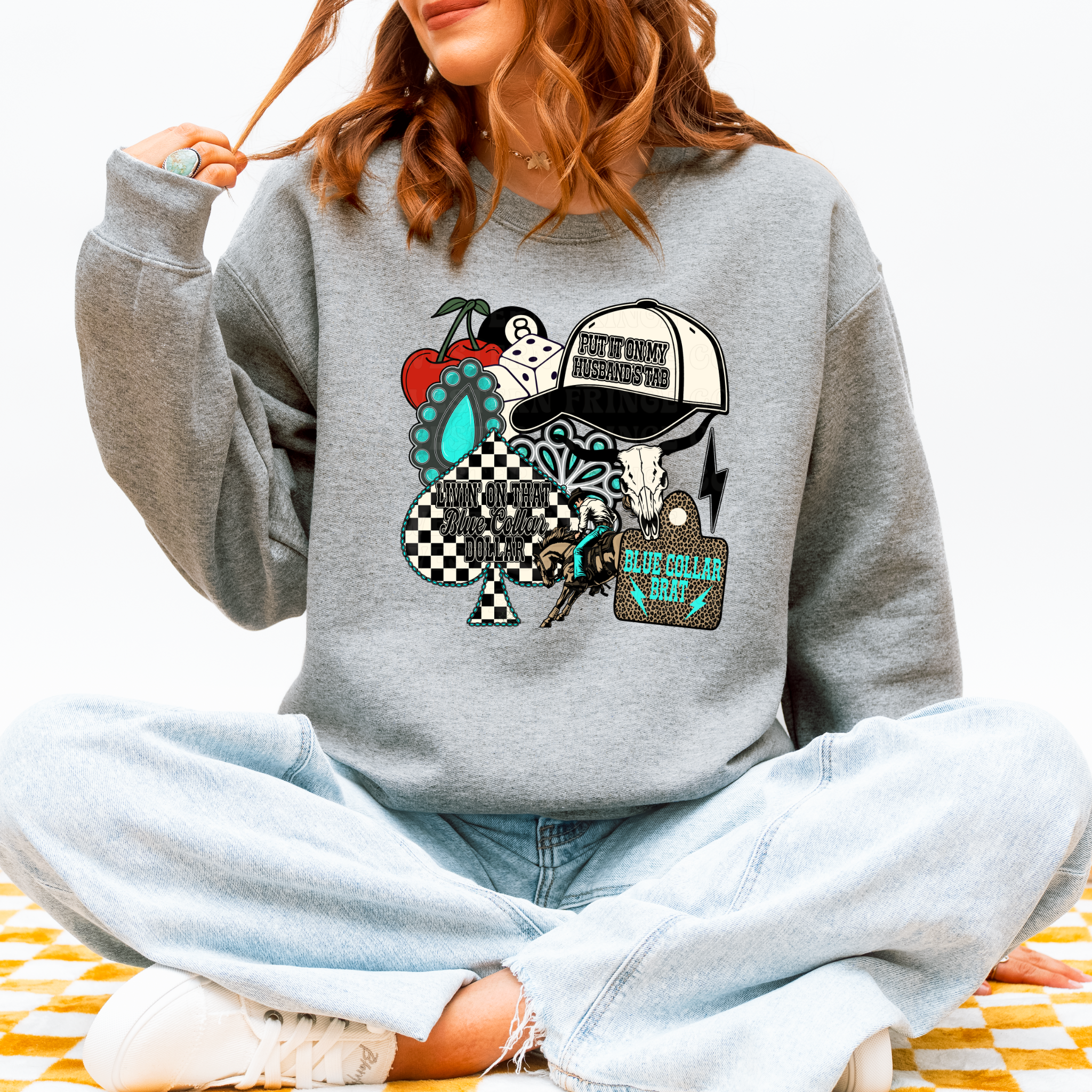 Blue Collar Collage Graphic T-Shirt | Crewneck