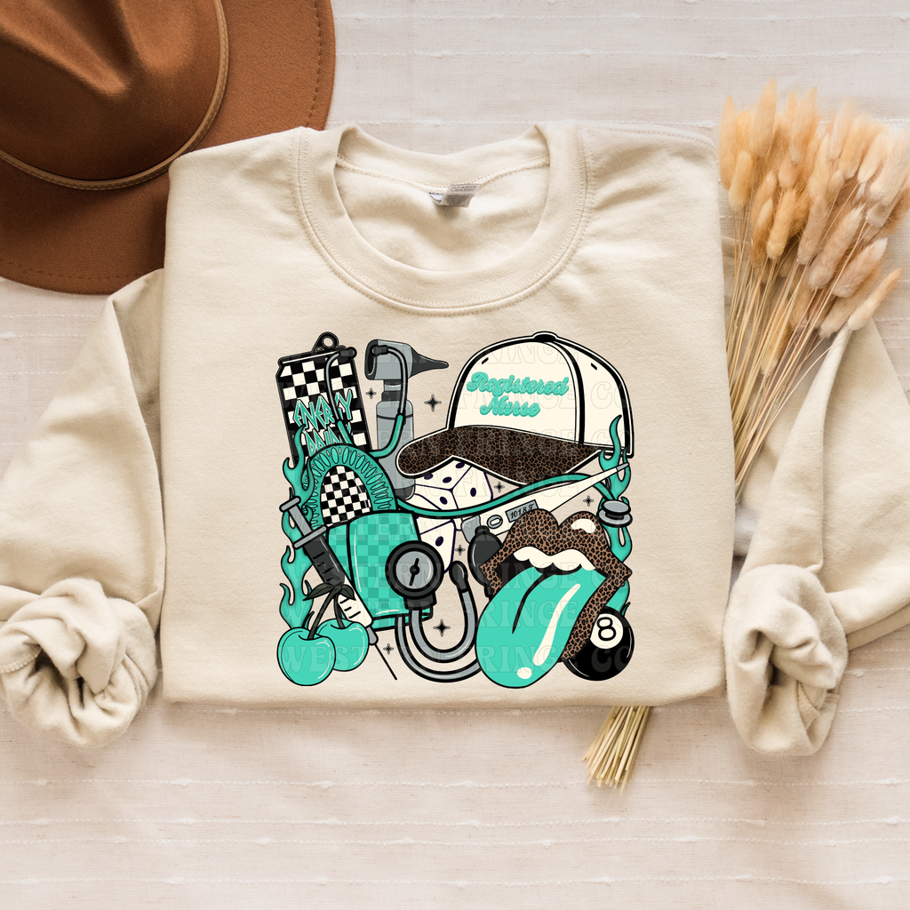 Registered Nurse T-Shirt Graphic | Registered Nurse Crewneck | Turquoise Version