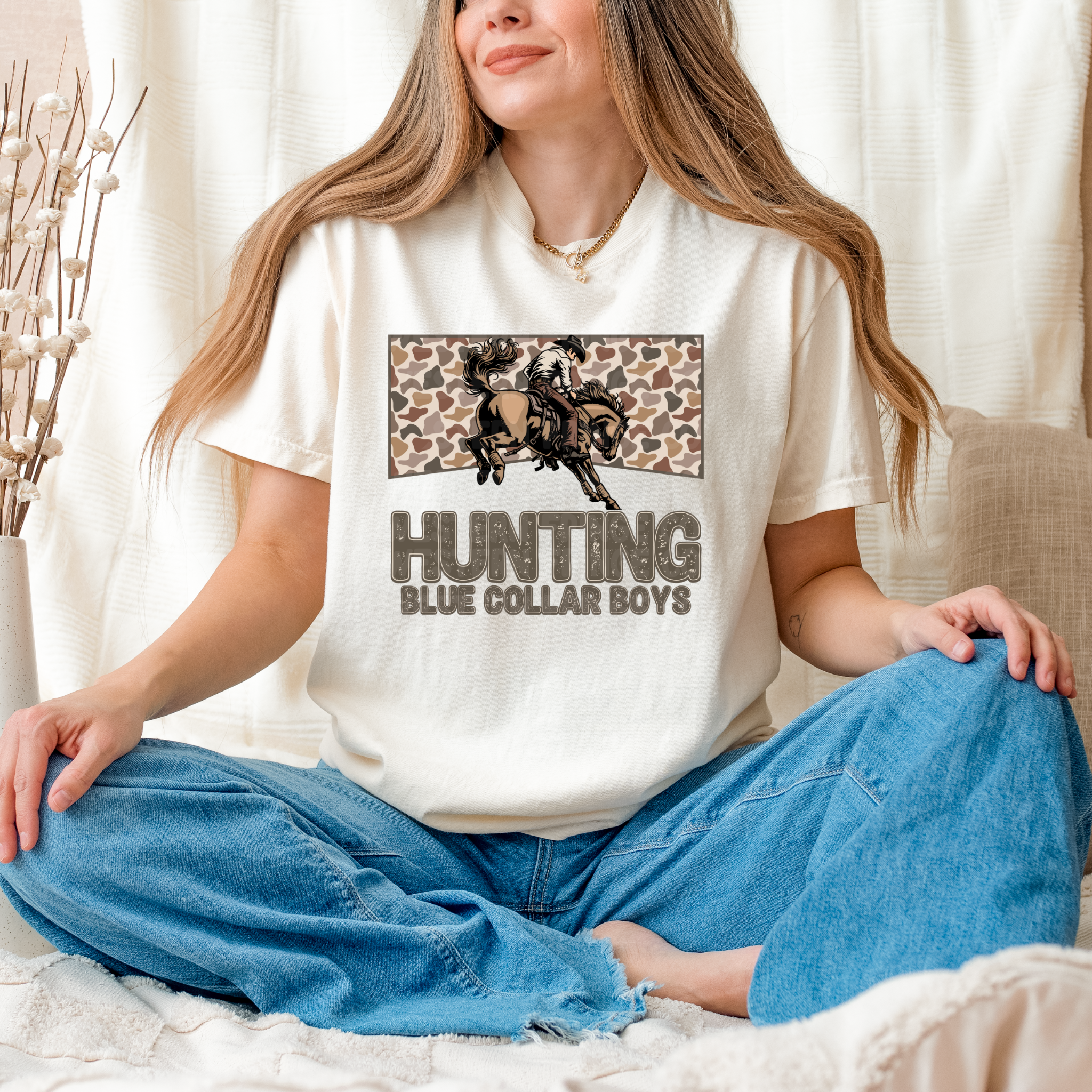 Hunting Blue Collar Boys Graphic T-Shirt | Crewneck