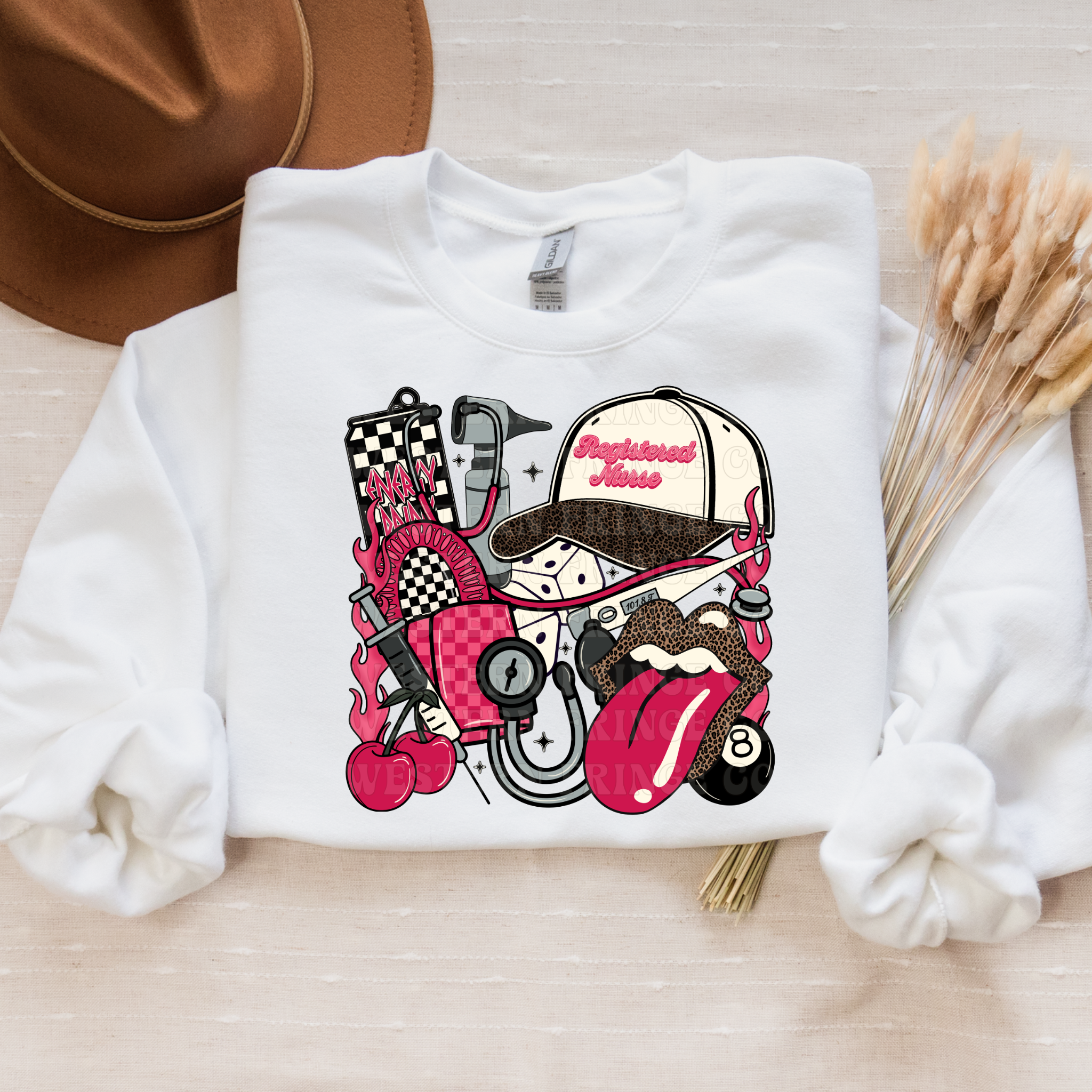 Registered Nurse T-Shirt Graphic | Registered Nurse Crewneck | Pink Version