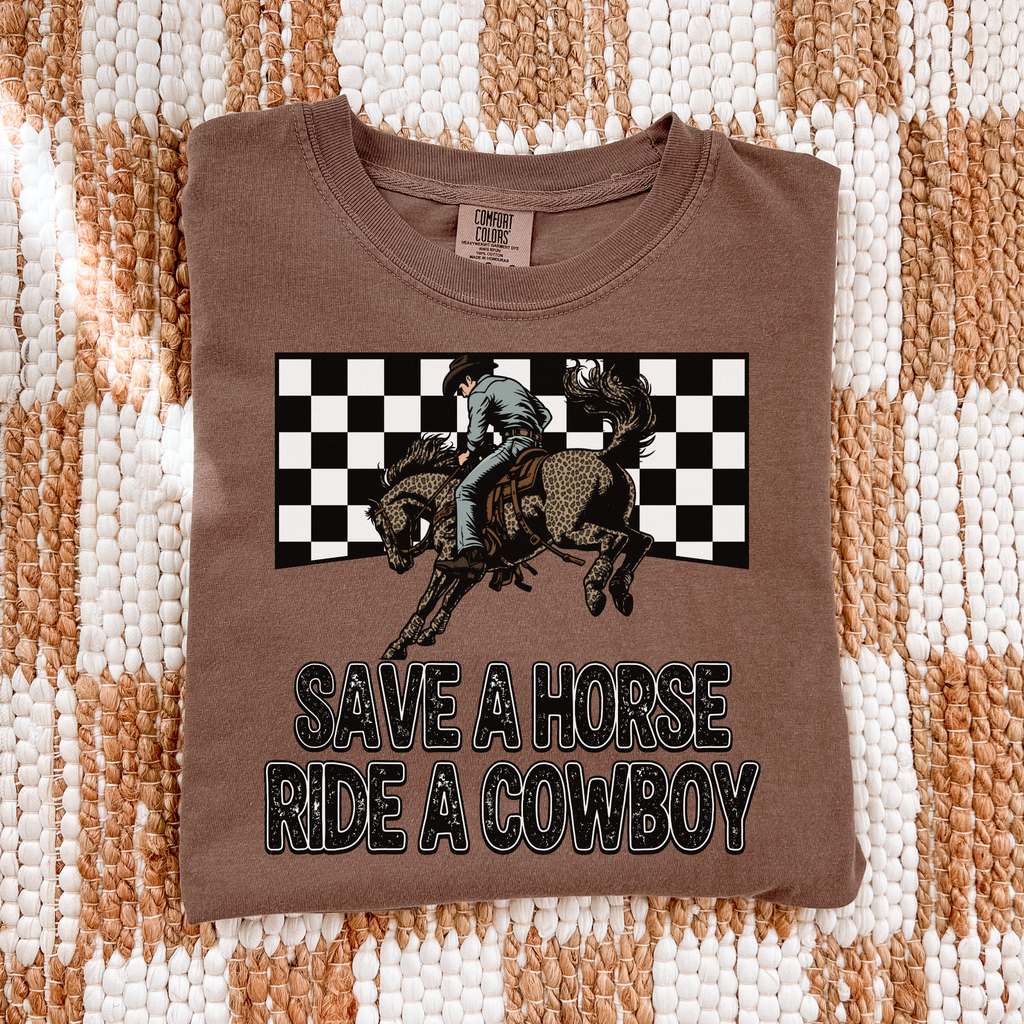 Save A Horse Ride A Cowboy Graphic T-Shirt | Crewneck