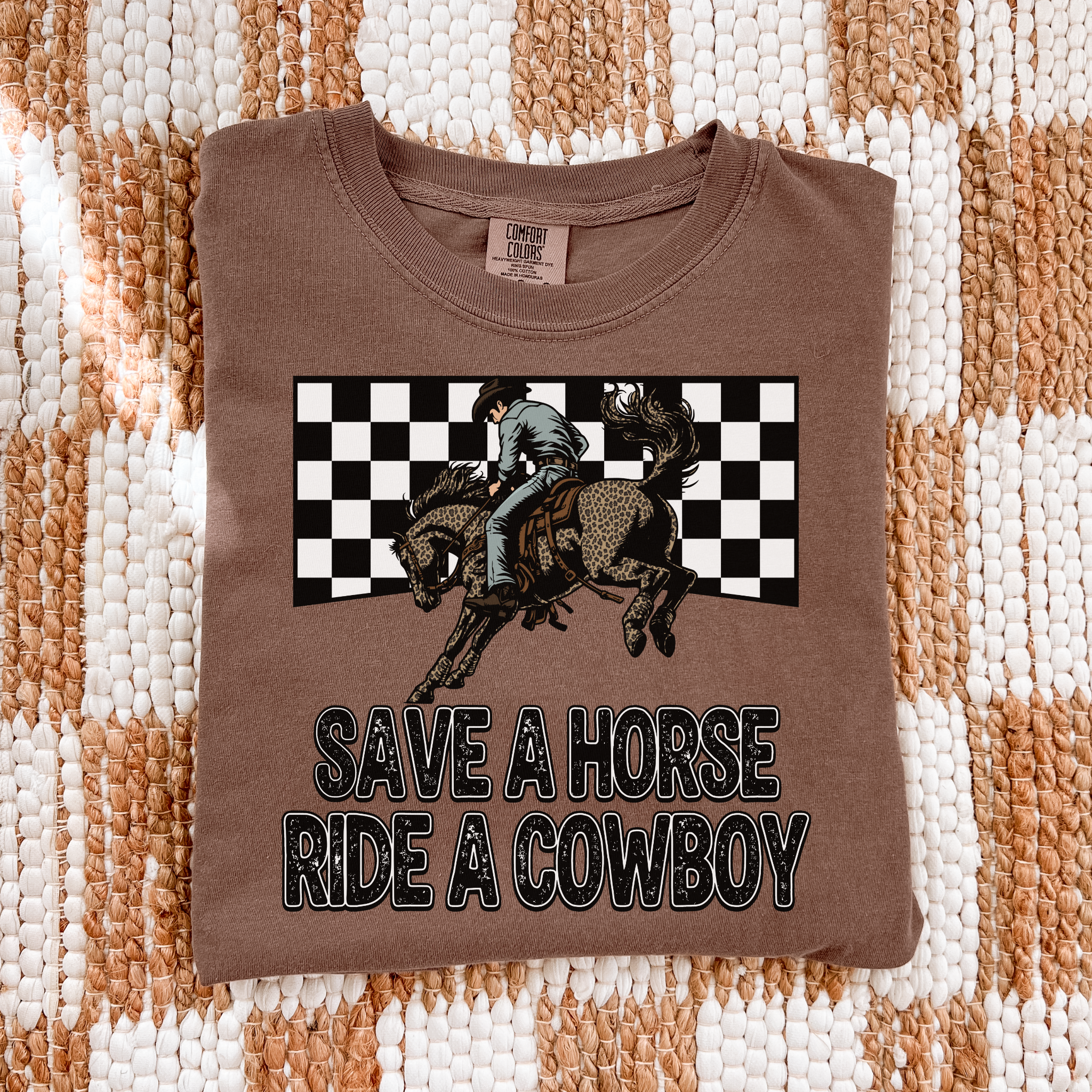 Save A Horse Ride A Cowboy Graphic T-Shirt | Crewneck