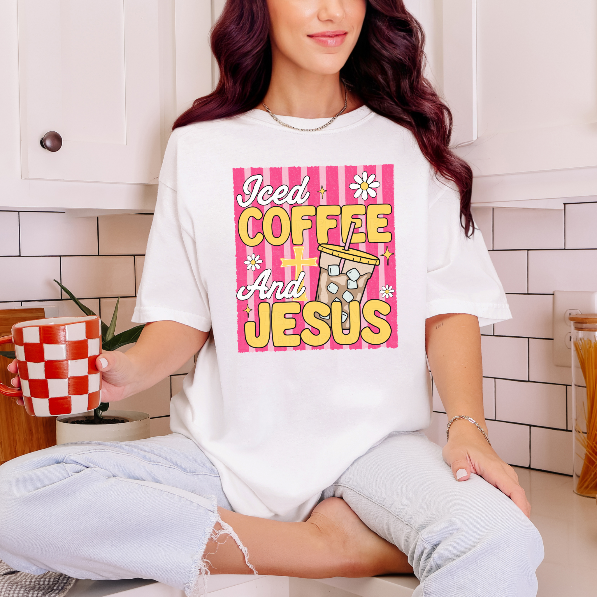 Iced Coffee And Jesus T-Shirt Graphic | Crewneck