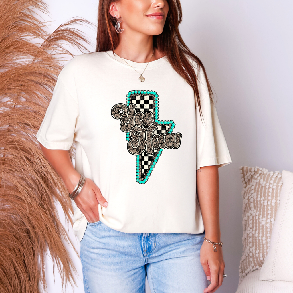 Yee Haw Lighting Bolt T-Shirt Graphic | Crewneck |