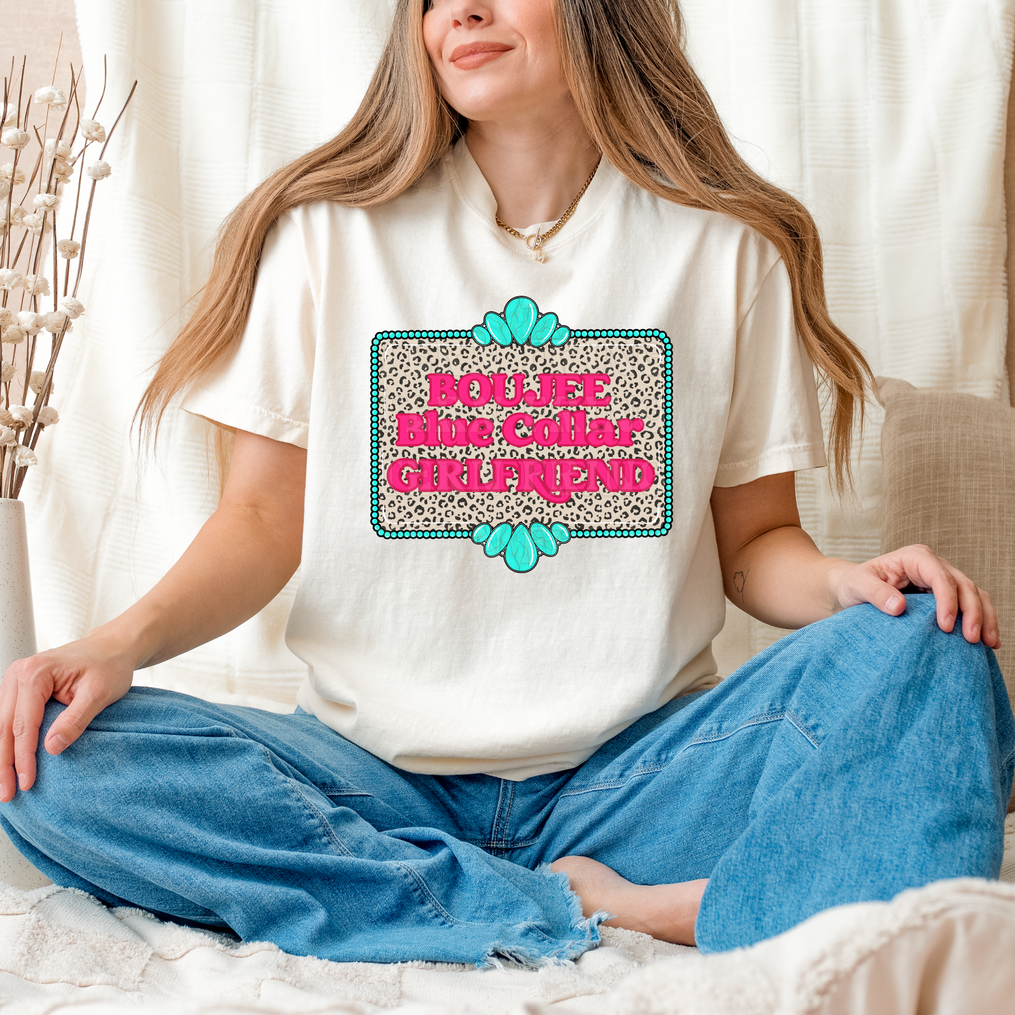 Boujee Blue Collar Girlfriend Graphic T-Shirt | Crewneck