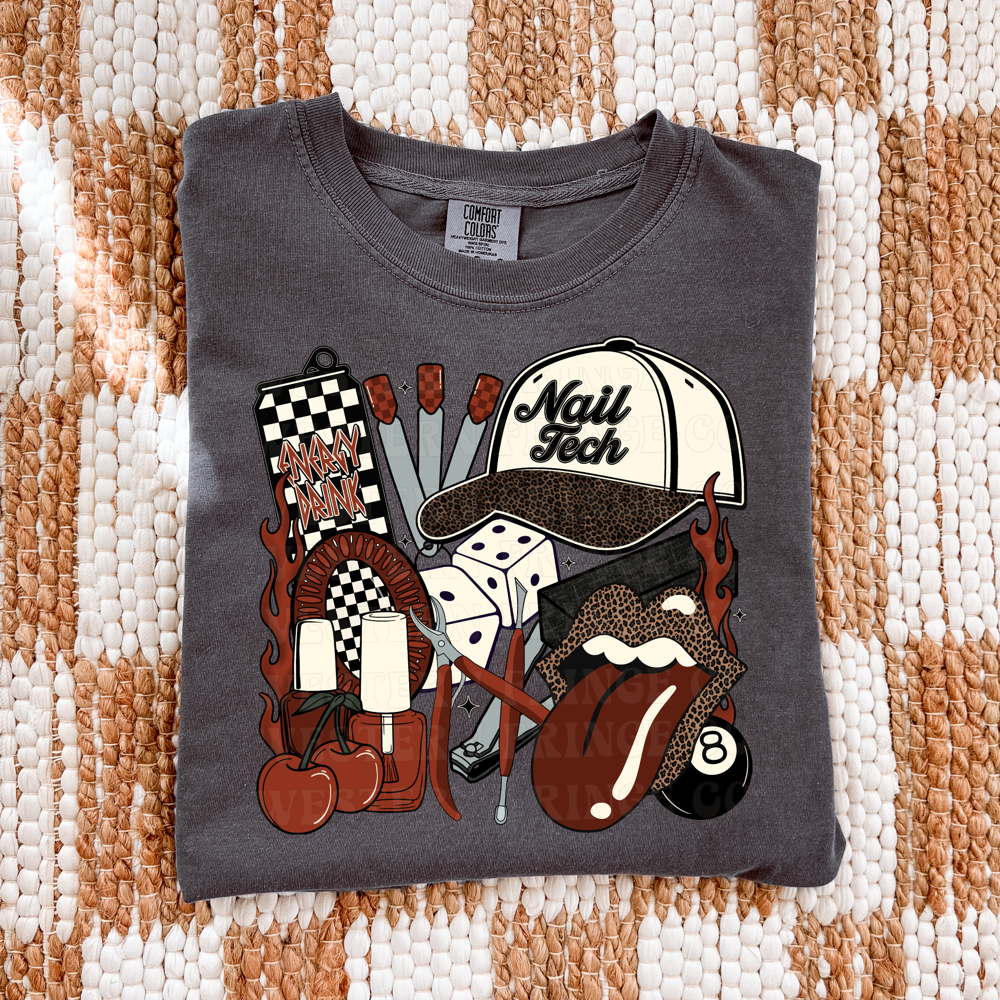 Nail Tech T-Shirt Graphic | Crewneck | Burnt Orange Version
