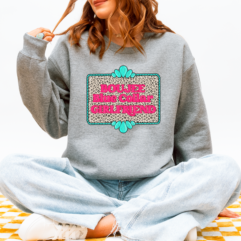 Boujee Blue Collar Girlfriend Graphic T-Shirt | Crewneck