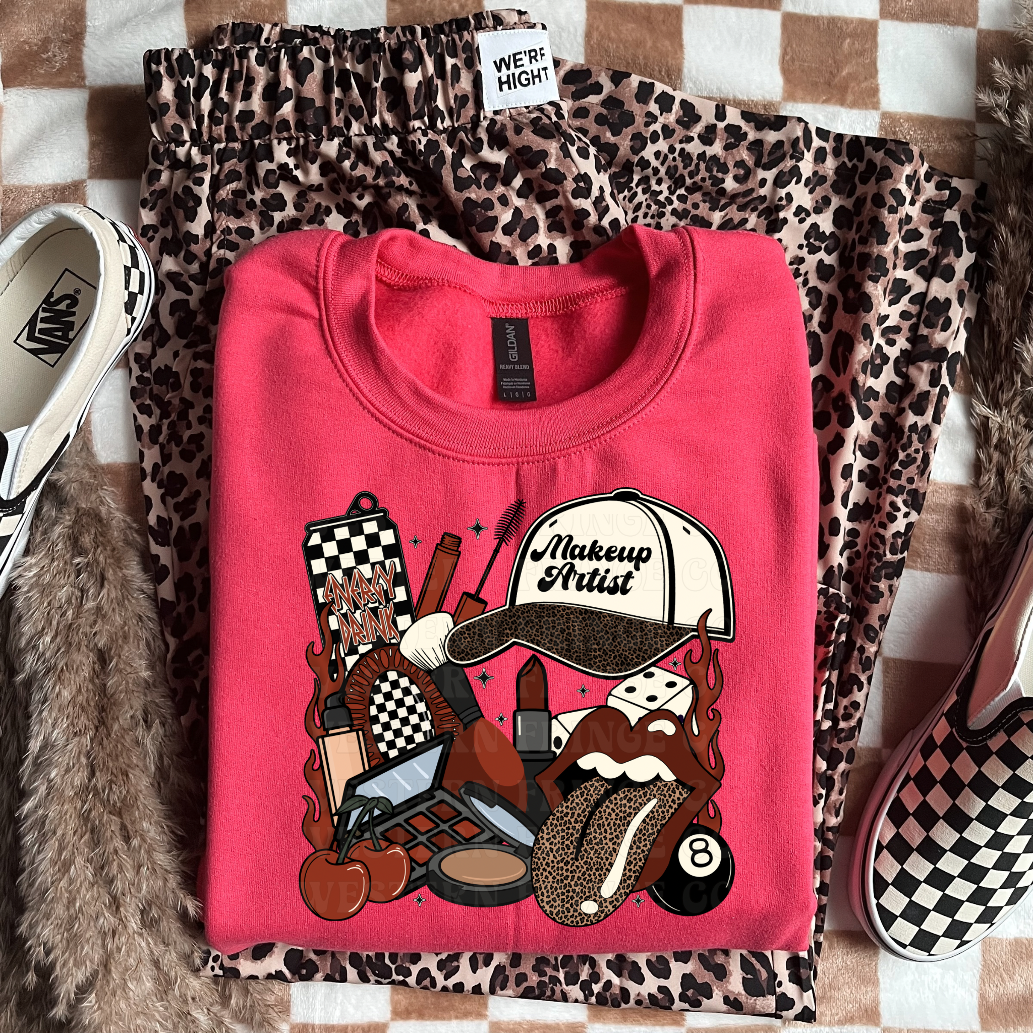 Makeup Artist T-Shirt Graphic | Crewneck | Burnt Orange Version