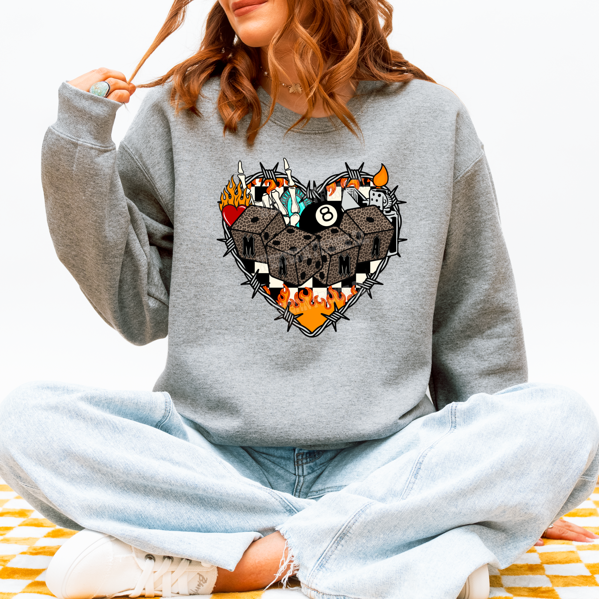 Western Alternative Barbed Wire Mama Graphic T-Shirt | Crewneck