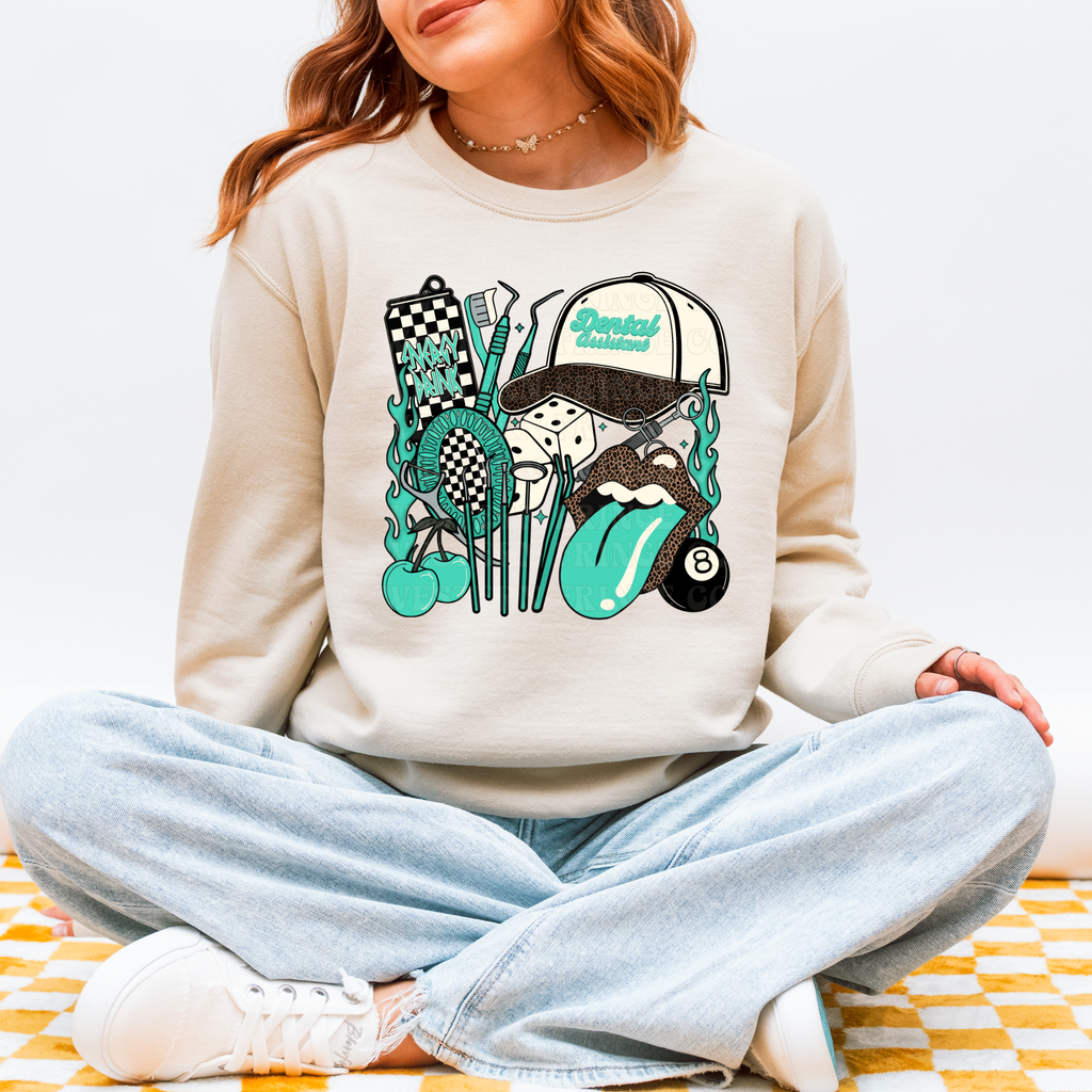 Dental Assistant T-Shirt Graphic | Crewneck | Turquoise Version
