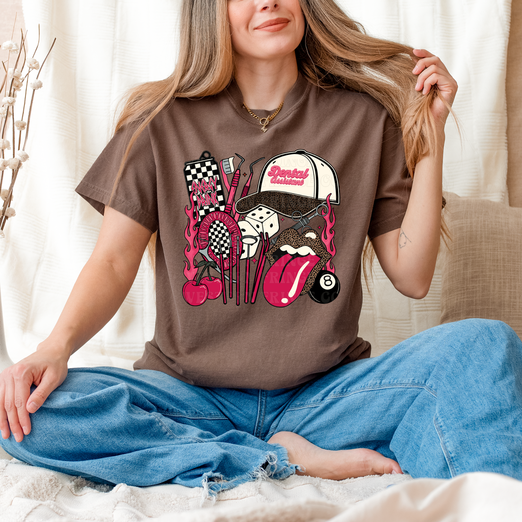 Dental Assistant T-Shirt Graphic | Crewneck | Pink Version