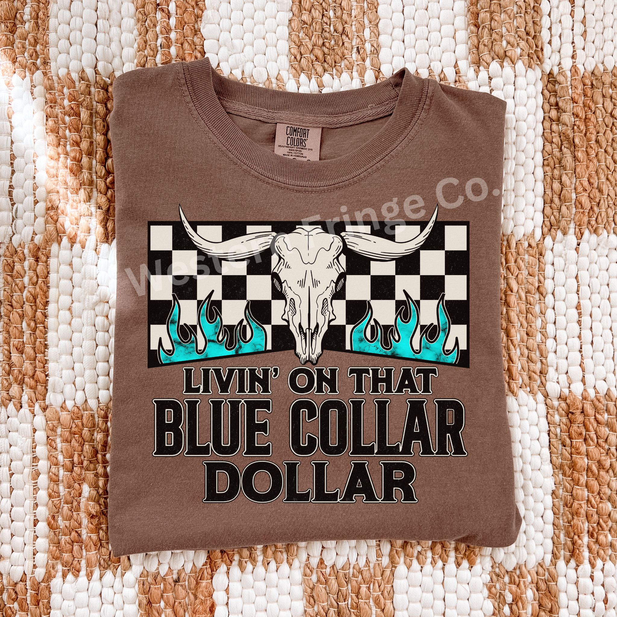 Livin’ On That Blue Collar Dollar Graphic T-Shirt | Crewneck