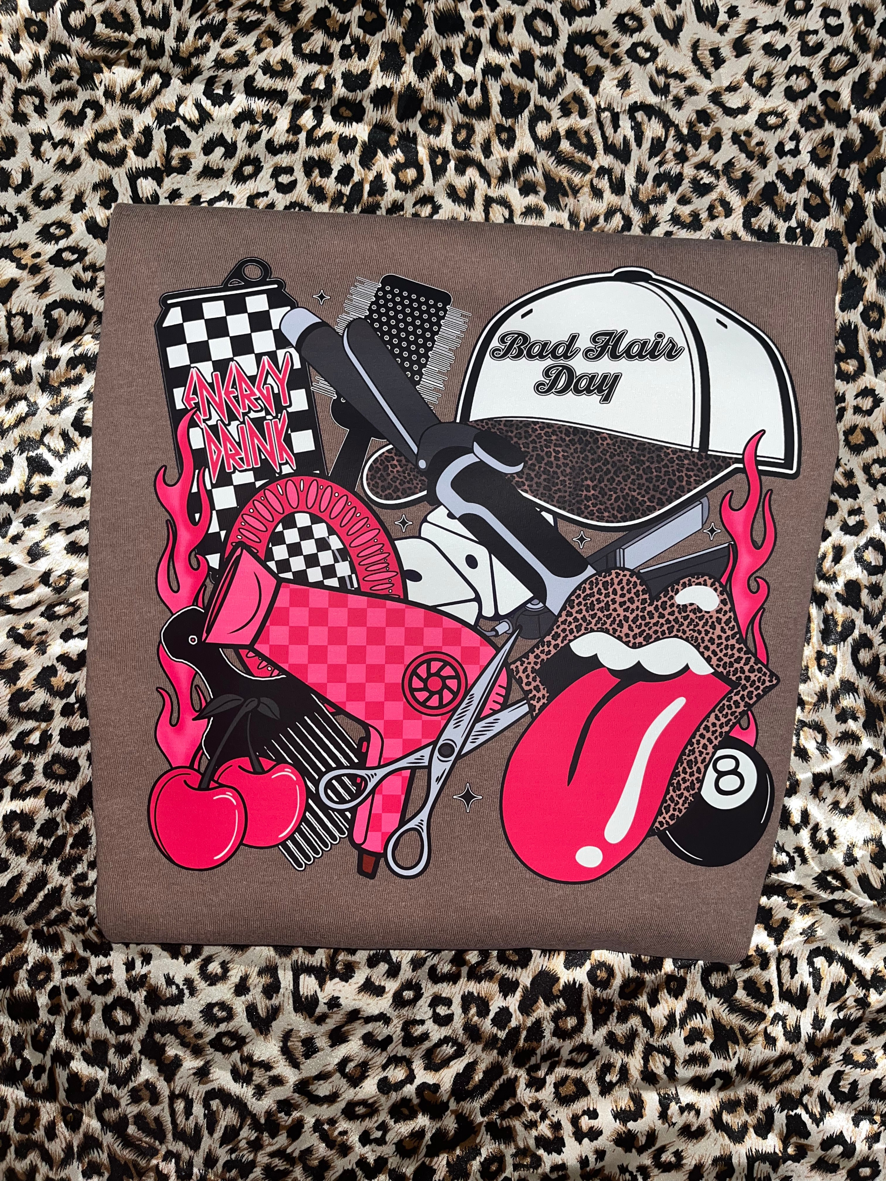 Hot Pink Hairstylist Graphic T-Shirt | Crewneck