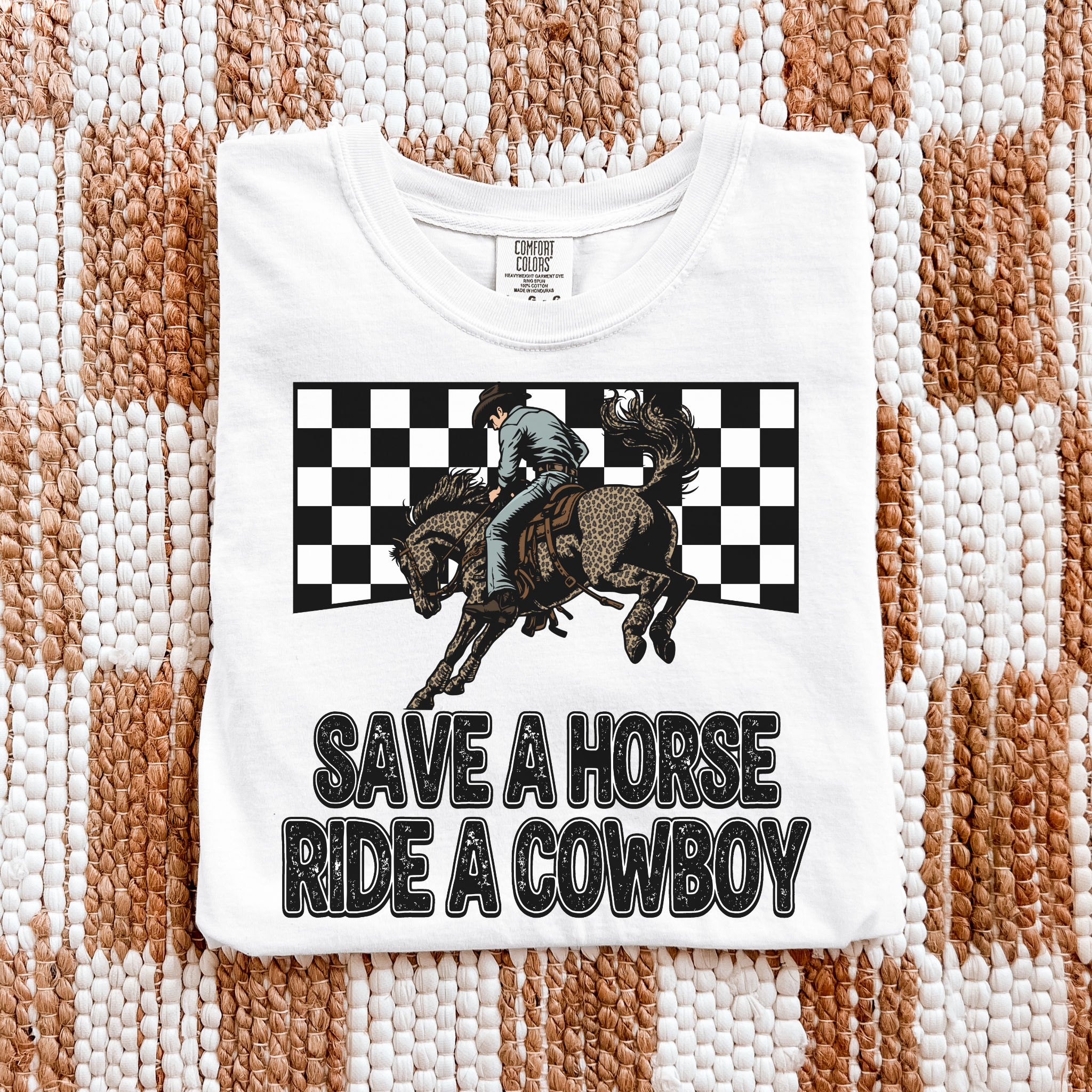 Save A Horse Ride A Cowboy Graphic T-Shirt | Crewneck