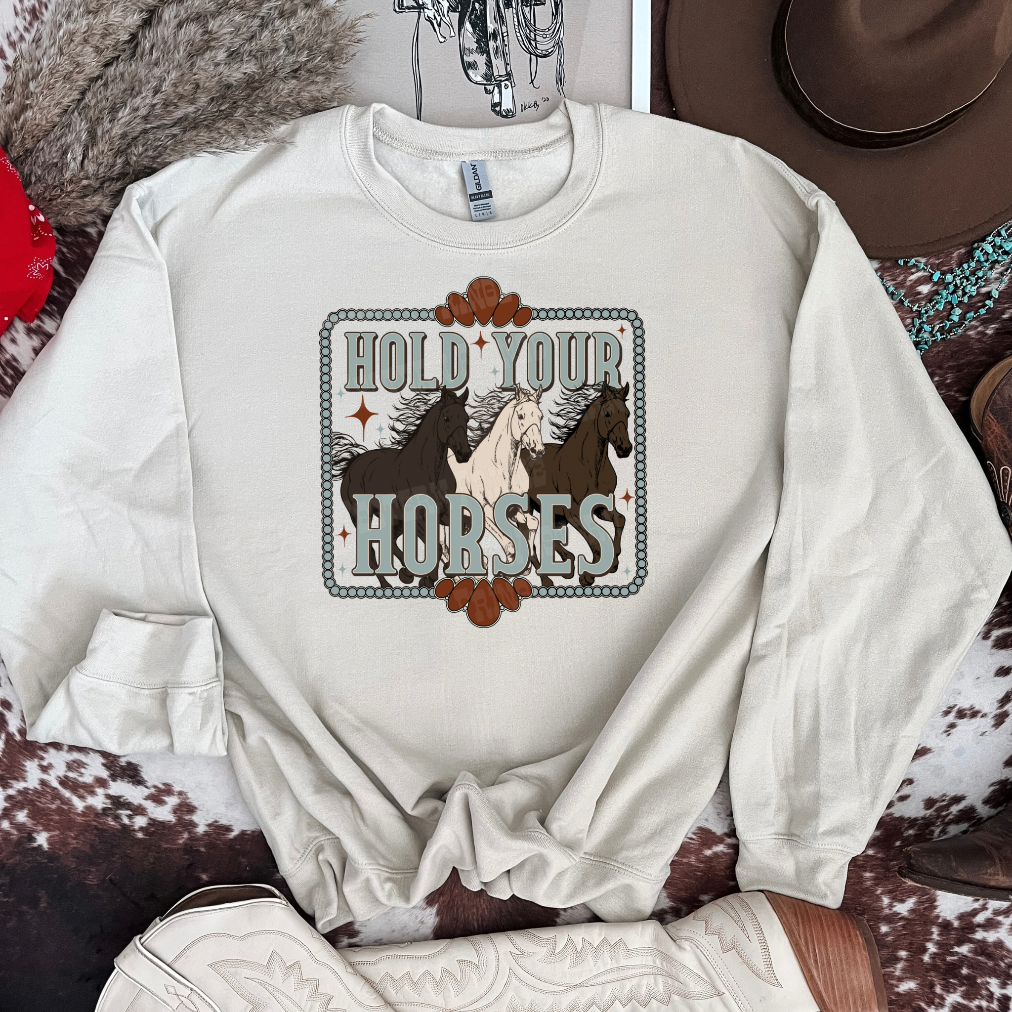 Hold Your Horses Graphic T-Shirt | Crewneck