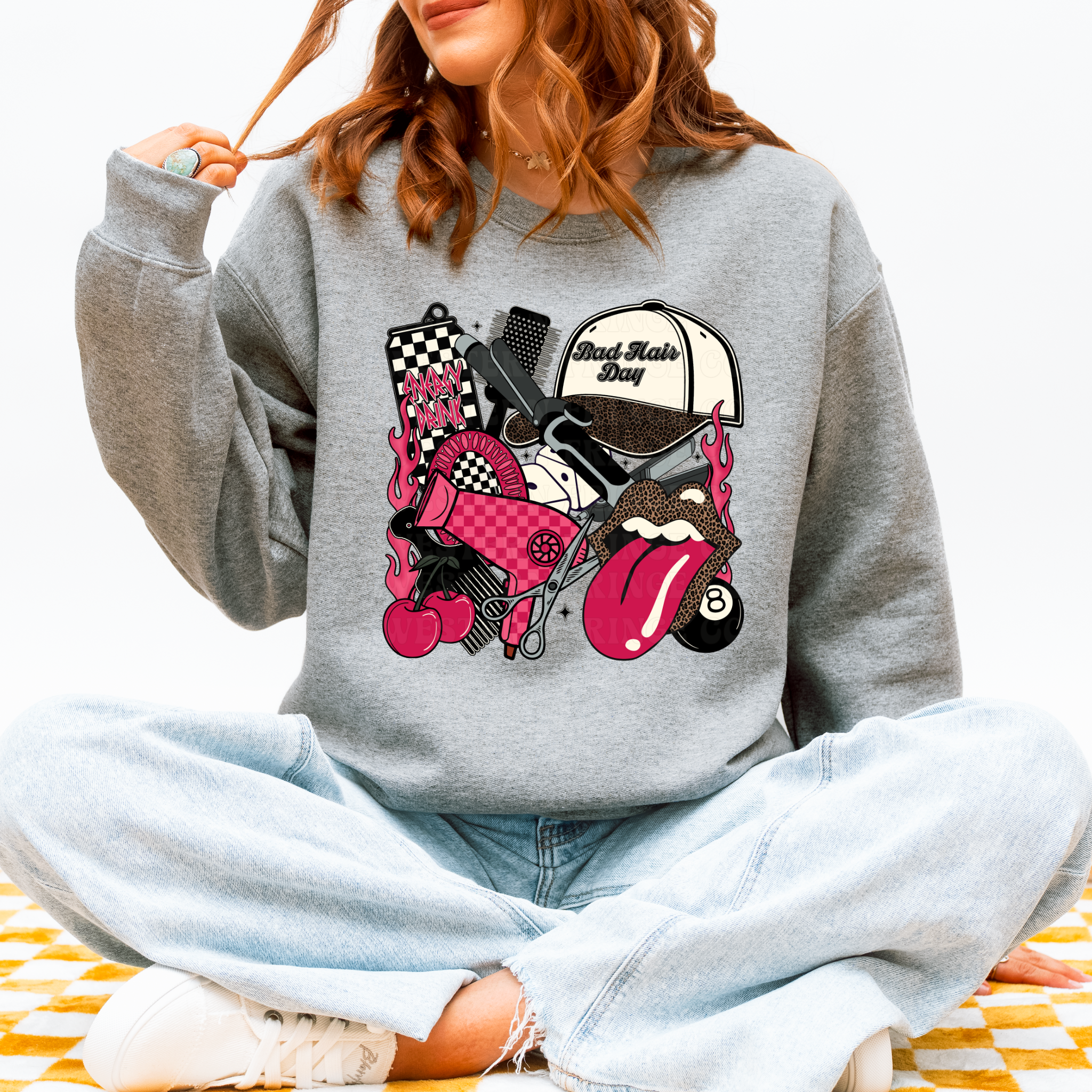 Hot Pink Hairstylist Graphic T-Shirt | Crewneck