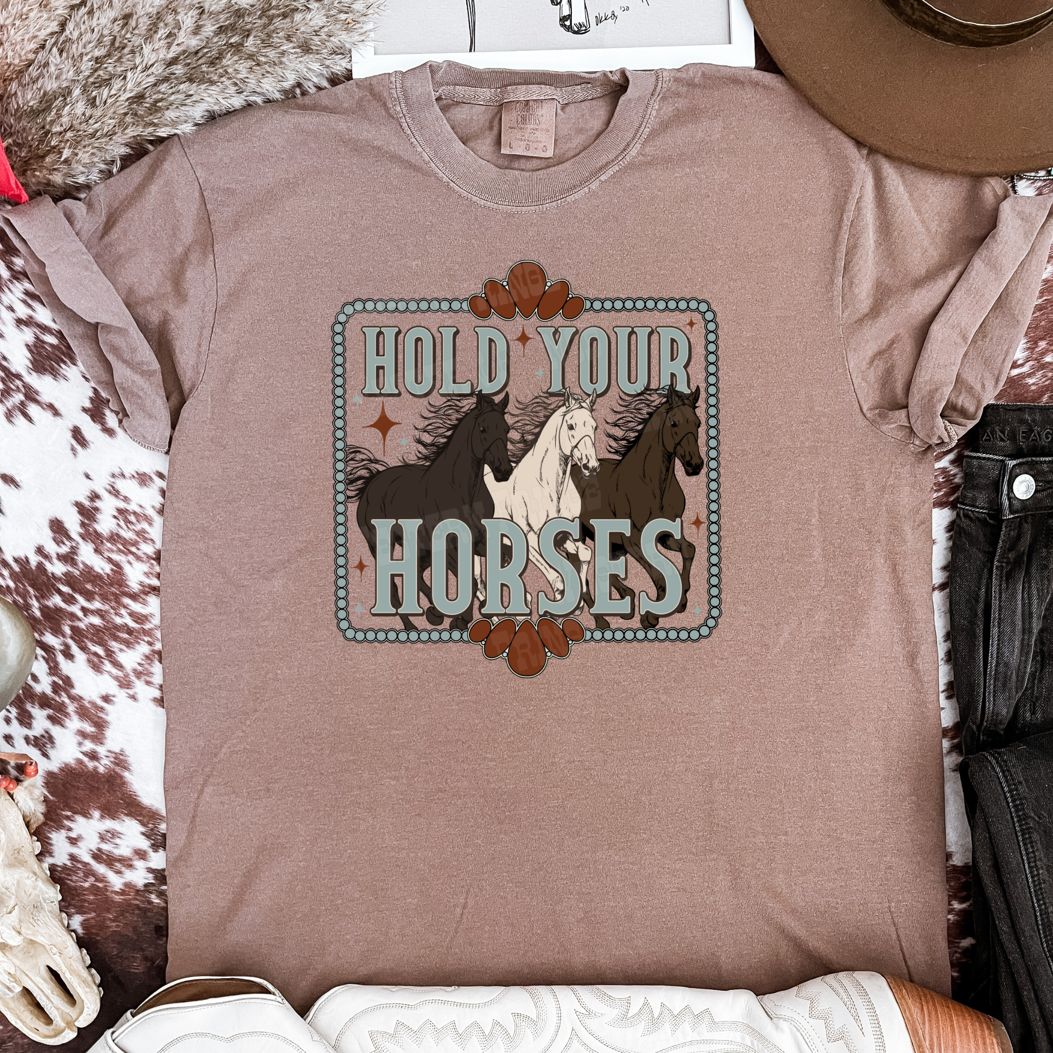 Hold Your Horses Graphic T-Shirt | Crewneck