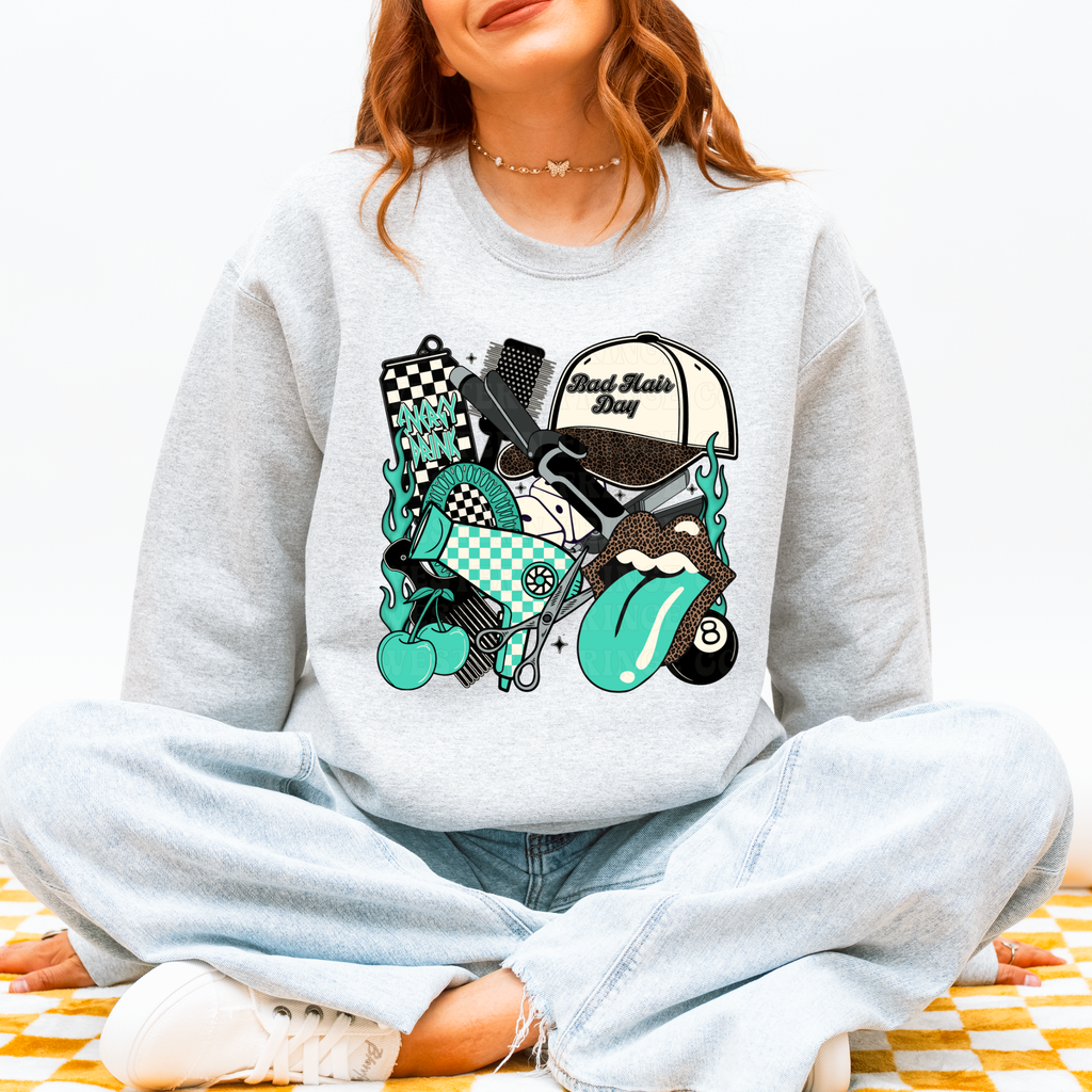 Turquoise Hairstylist Shirt Graphic T-Shirt | Crewneck