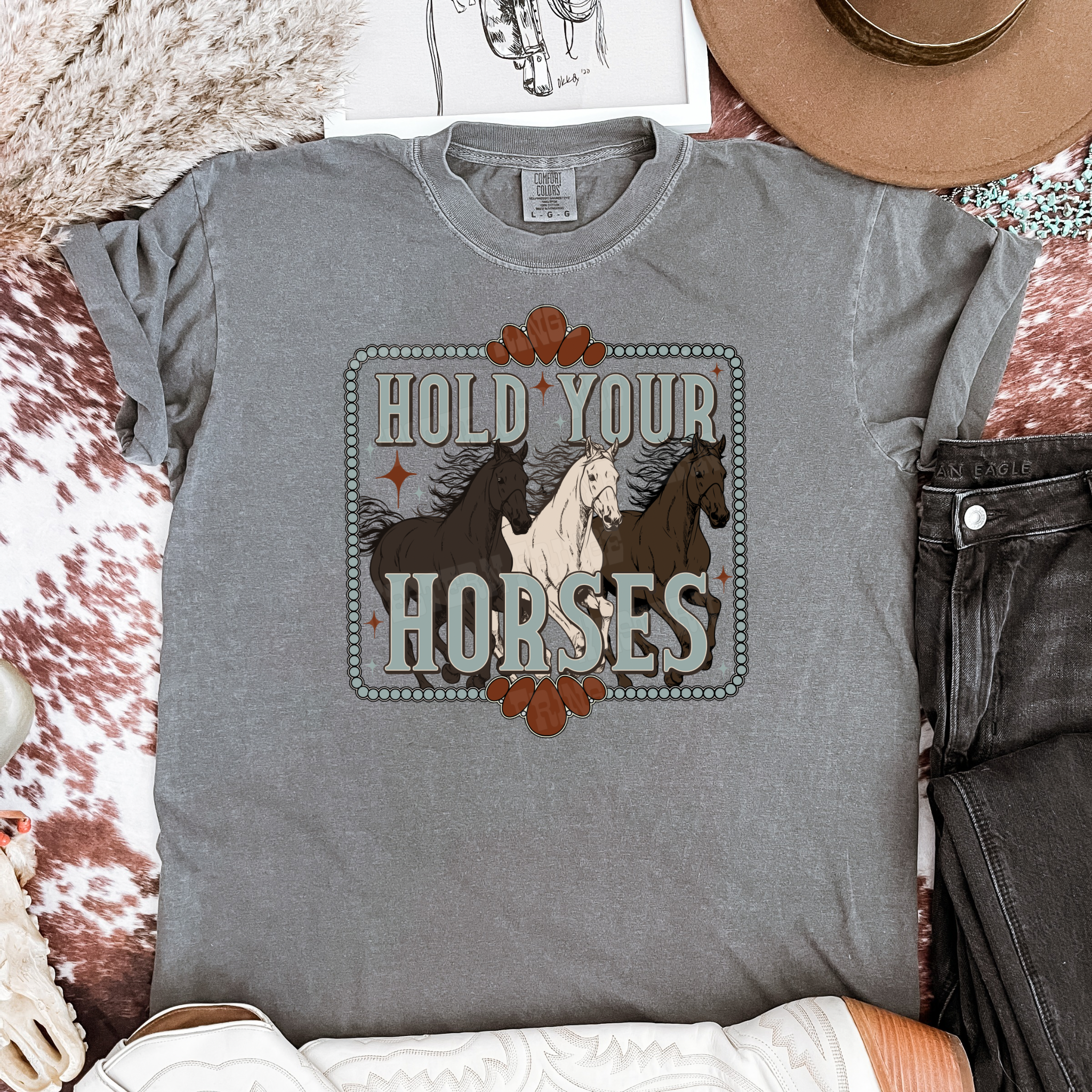 Hold Your Horses Graphic T-Shirt | Crewneck