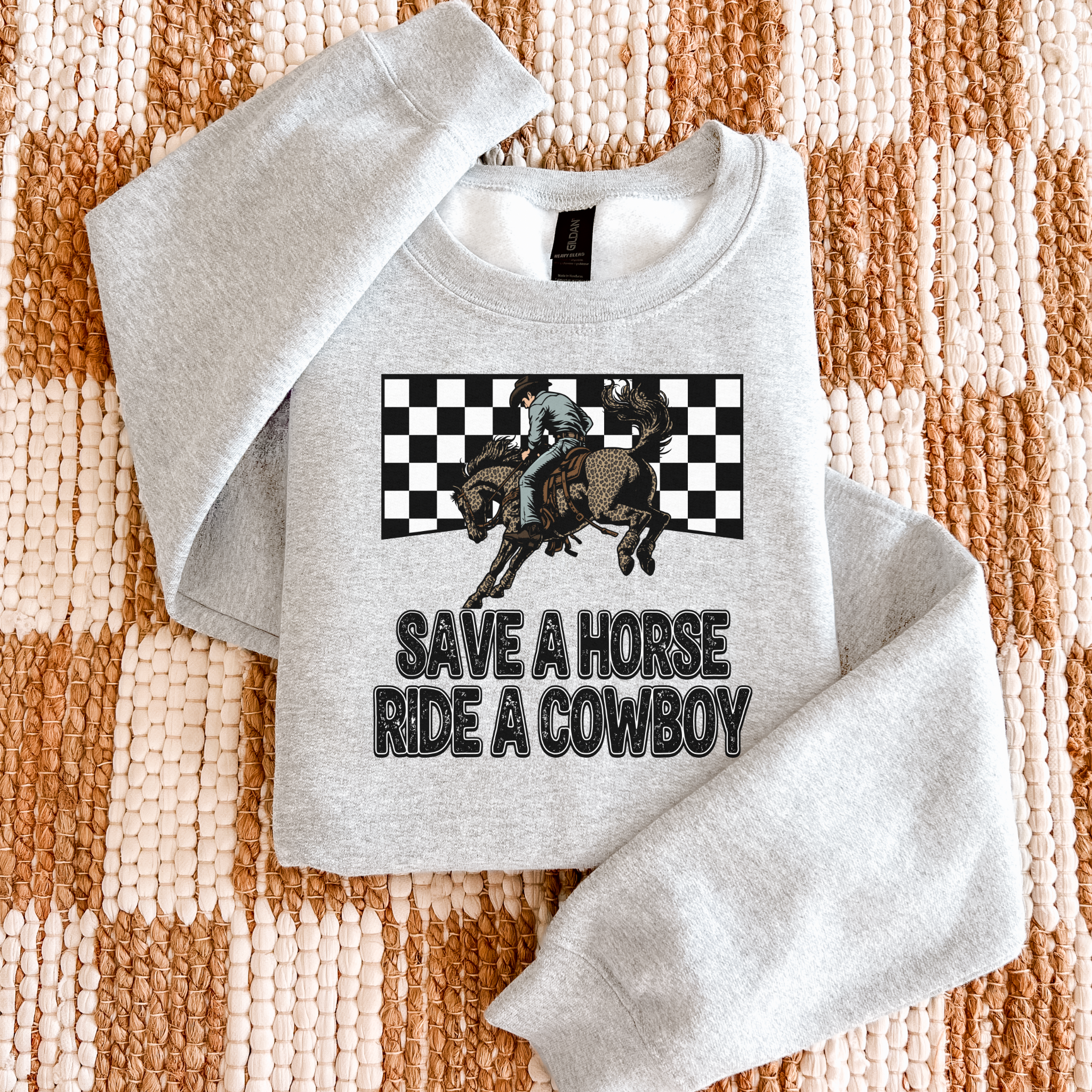 Save A Horse Ride A Cowboy Graphic T-Shirt | Crewneck
