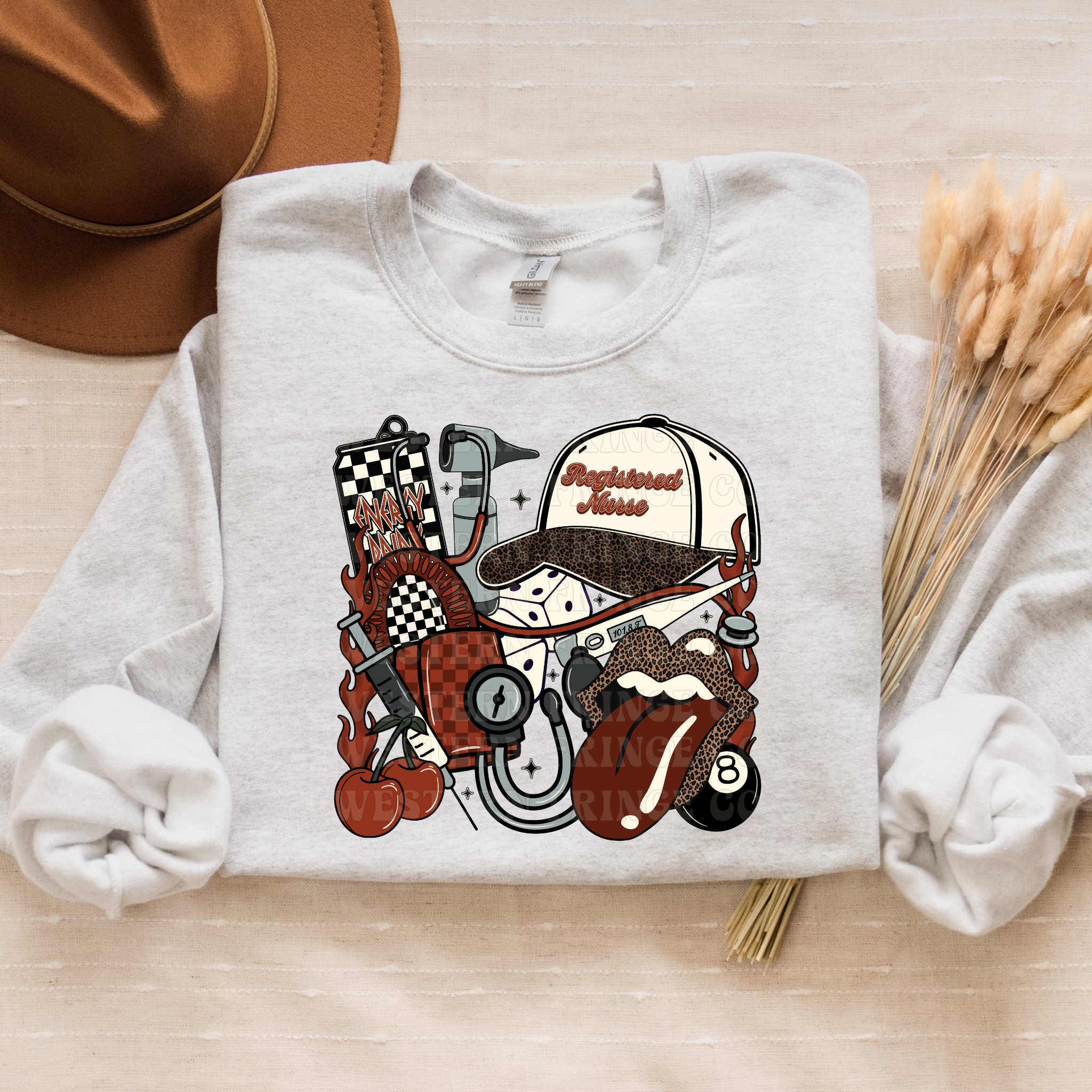 Registered Nurse T-Shirt Graphic | Registered Nurse Crewneck | Rustic Orange Version