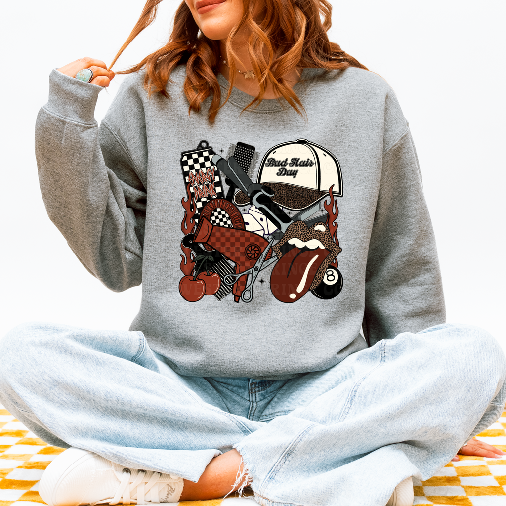 Rustic Orange Hairstylist Graphic T-Shirt | Crewneck