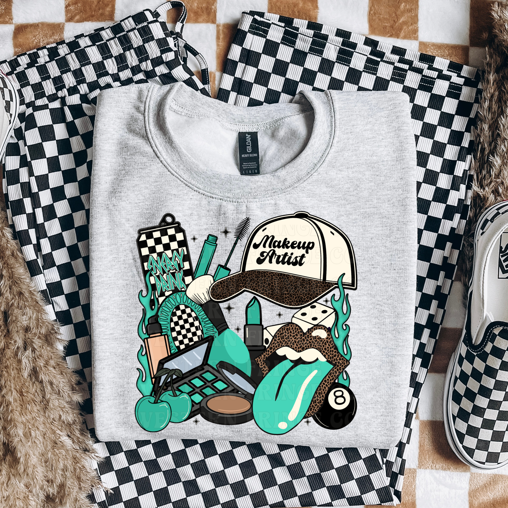 Makeup Artist T-Shirt Graphic | Crewneck | Turquoise Version
