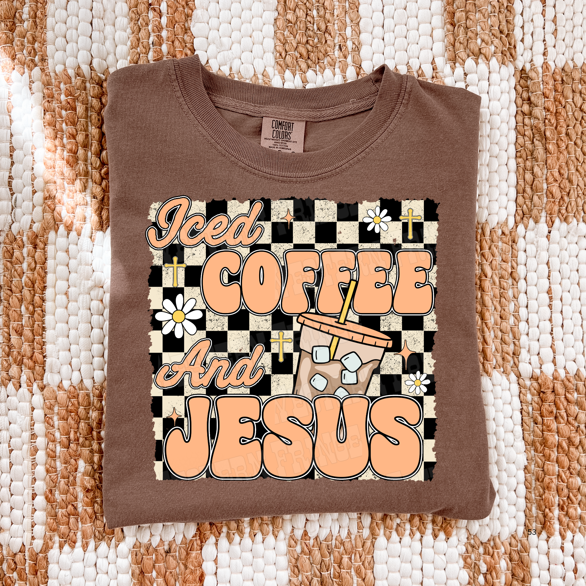 Iced Coffee And Jesus Graphic T-Shirt | Crewneck