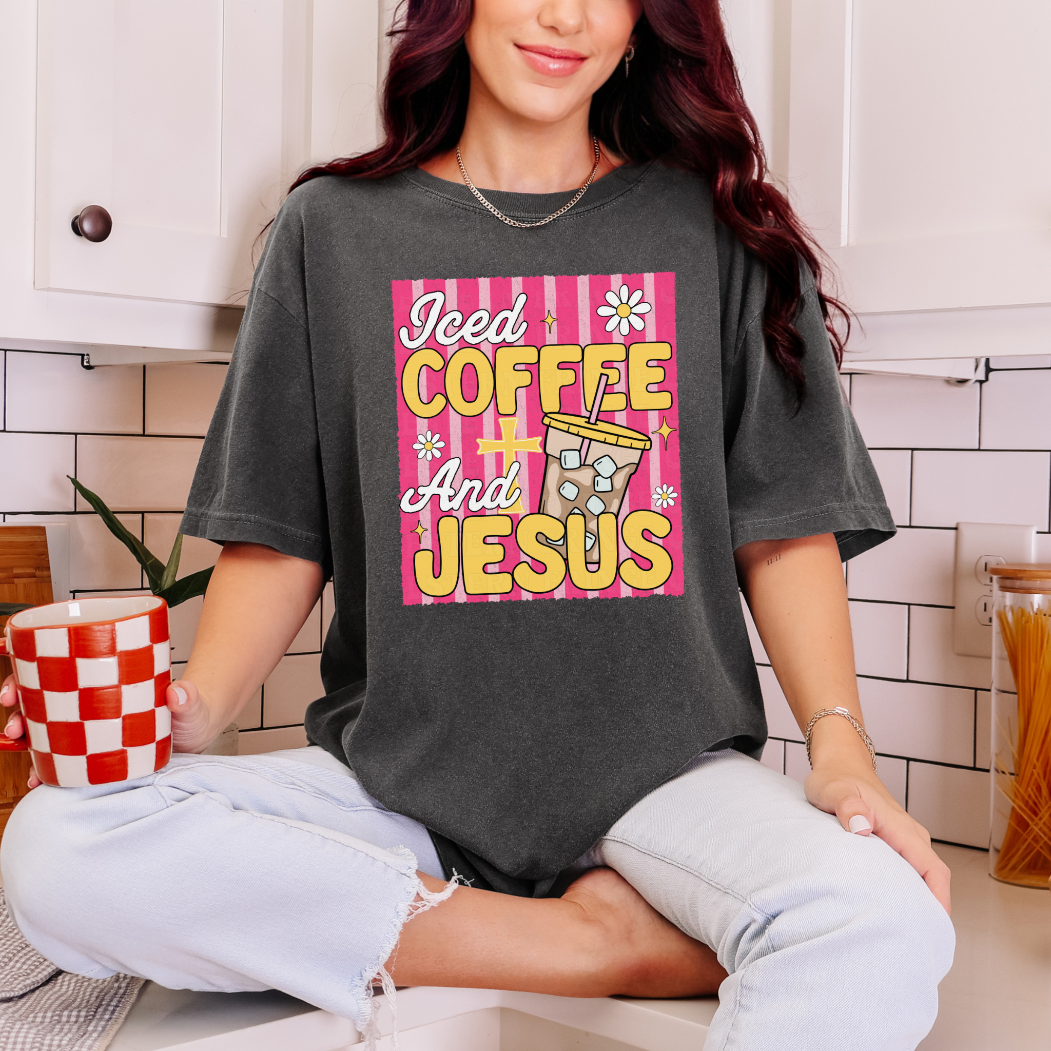 Iced Coffee And Jesus T-Shirt Graphic | Crewneck